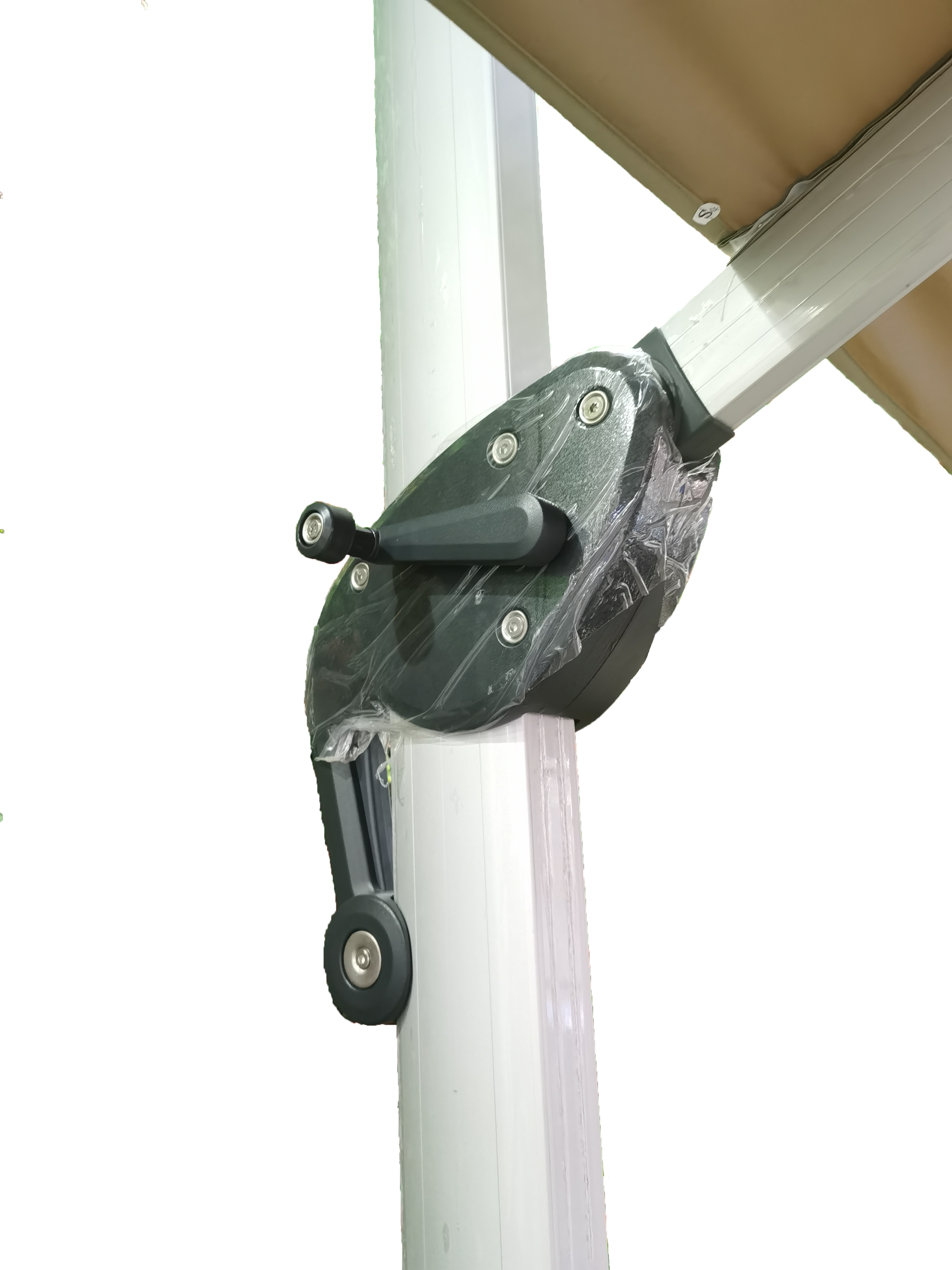 3.5*3.5M Aluminum Umbrella With 120KG Marble Base Khaki