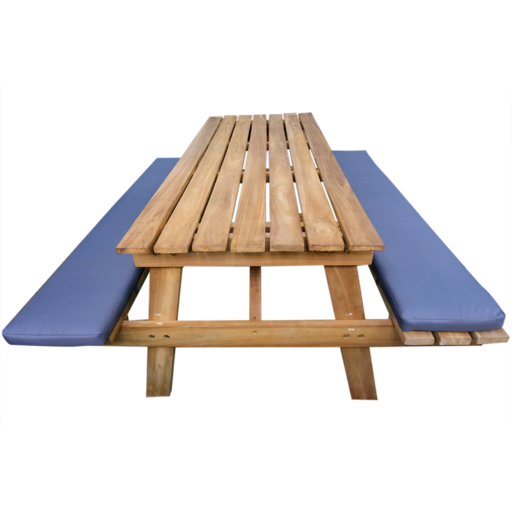 180cm Teak Wood Picnic Bench With Cushion