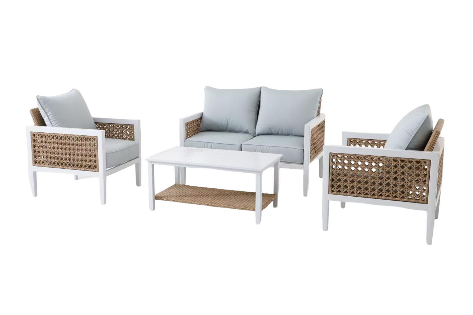 4 Seater Aluminum Rattan Lounge Set
