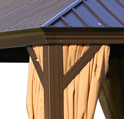  6*3.65 Meter Metal Top Gazebo With Mosquito net and Curtain (5 Year Warranty)