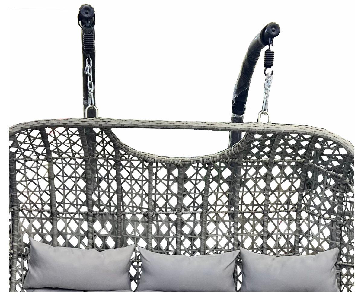 3 Person Grey Swing With Grey Cushion (1Year Warranty)