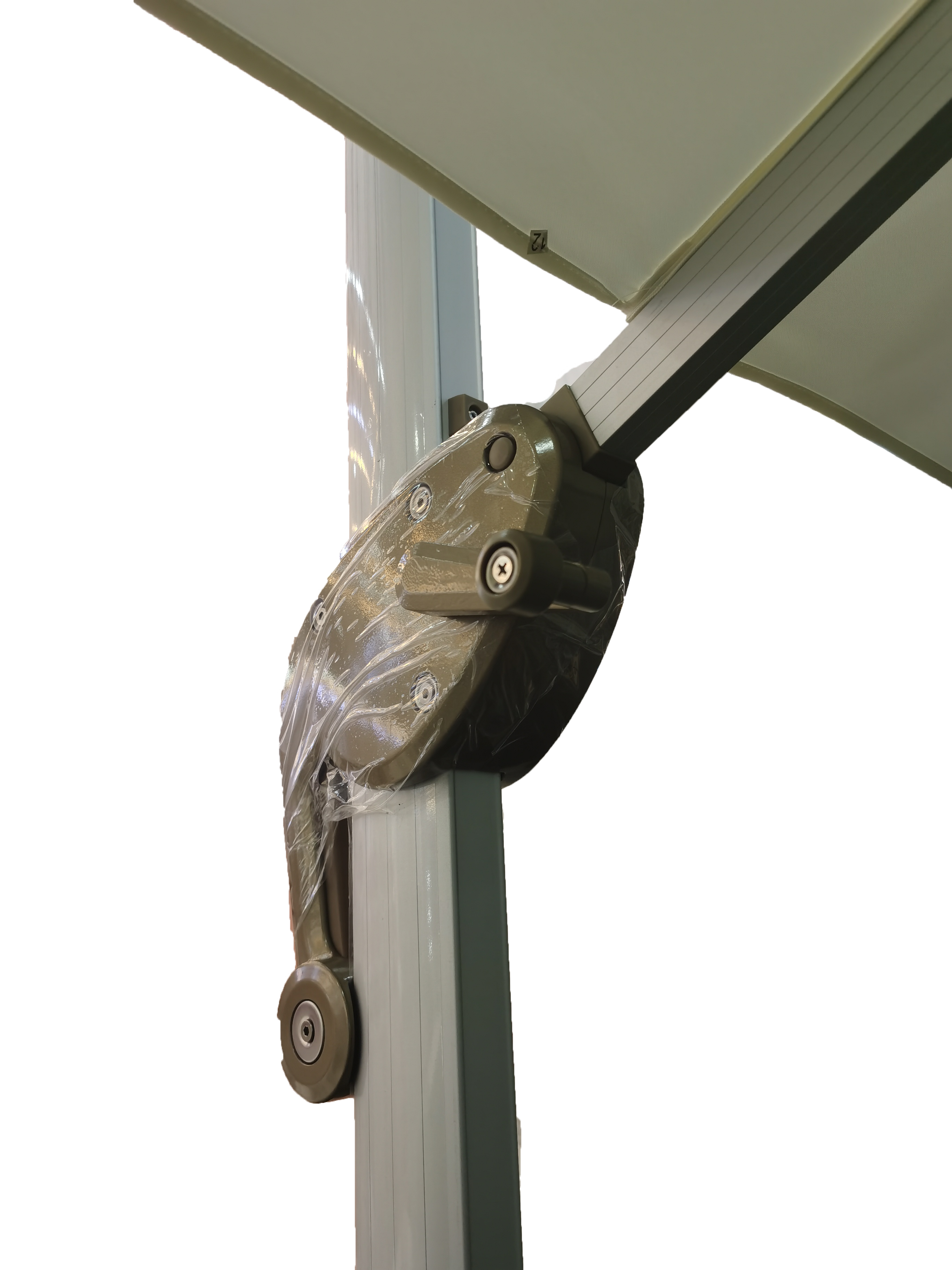 3*3 Meter Cream Color Umbrella With 60kg Marble Base