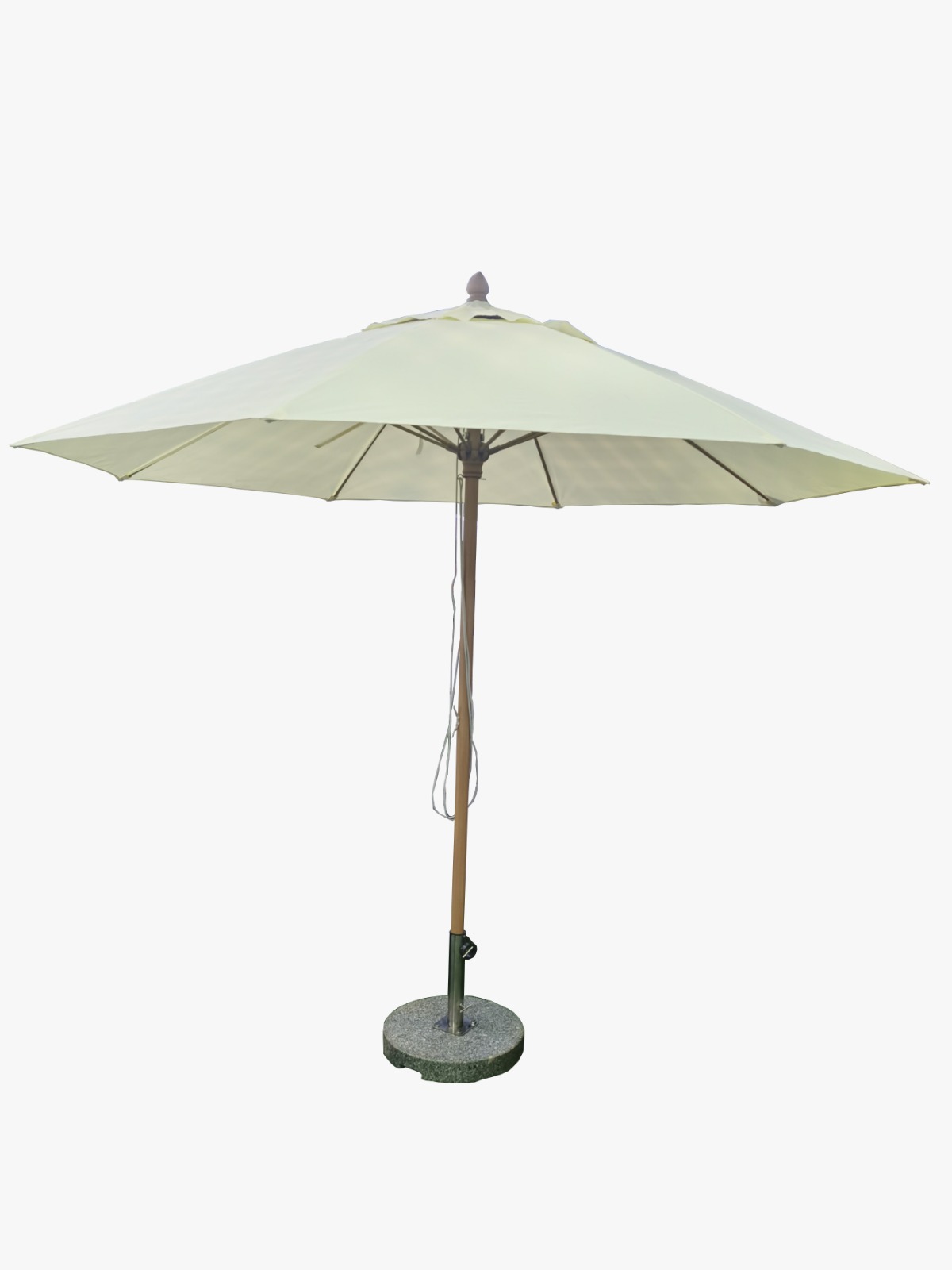 Dia. 3 Meter Center Pole Umbrella Cream Color With 40kg Base