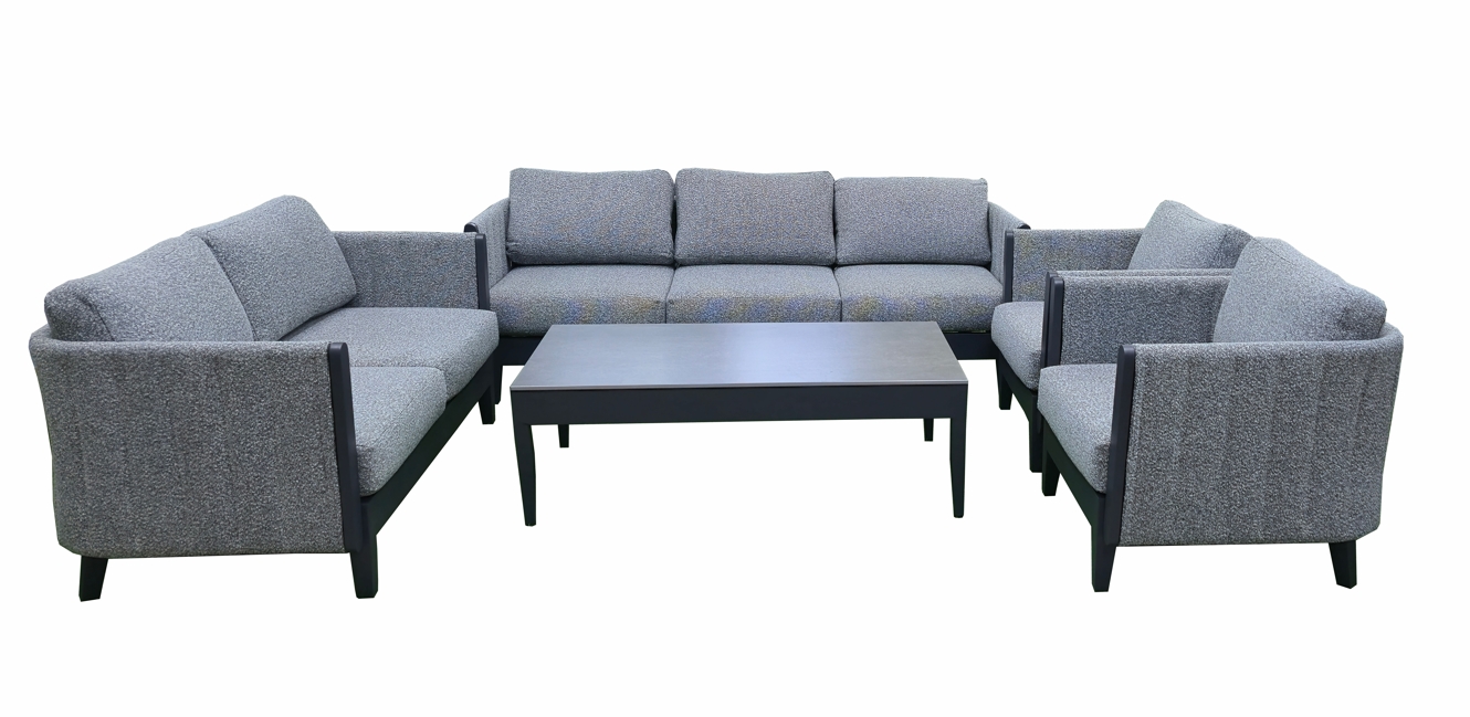 7 Seater Grey Fabric Lounge Set (1 Year Warranty)