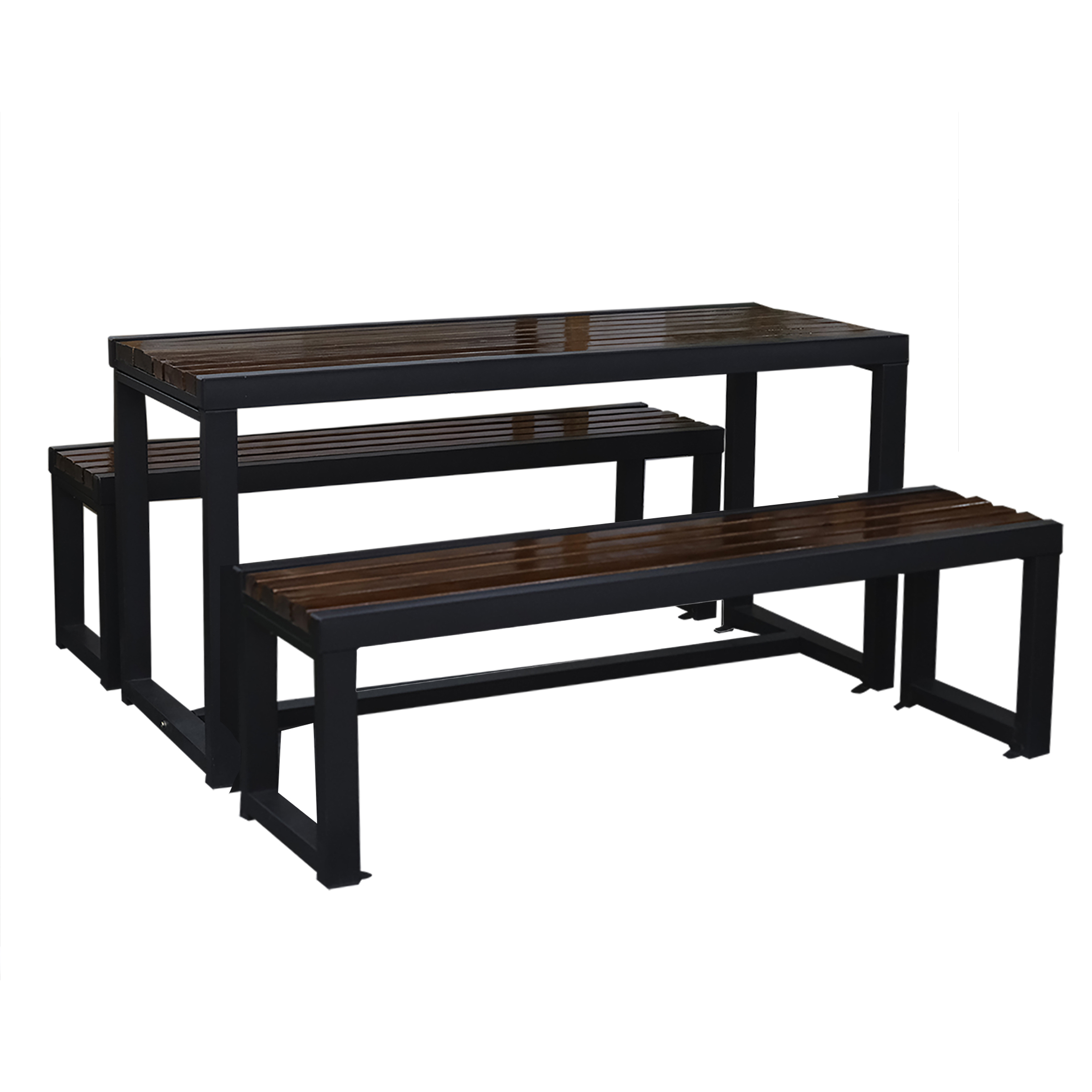 180cm Wooden Picnic Bench With Metal Frame   