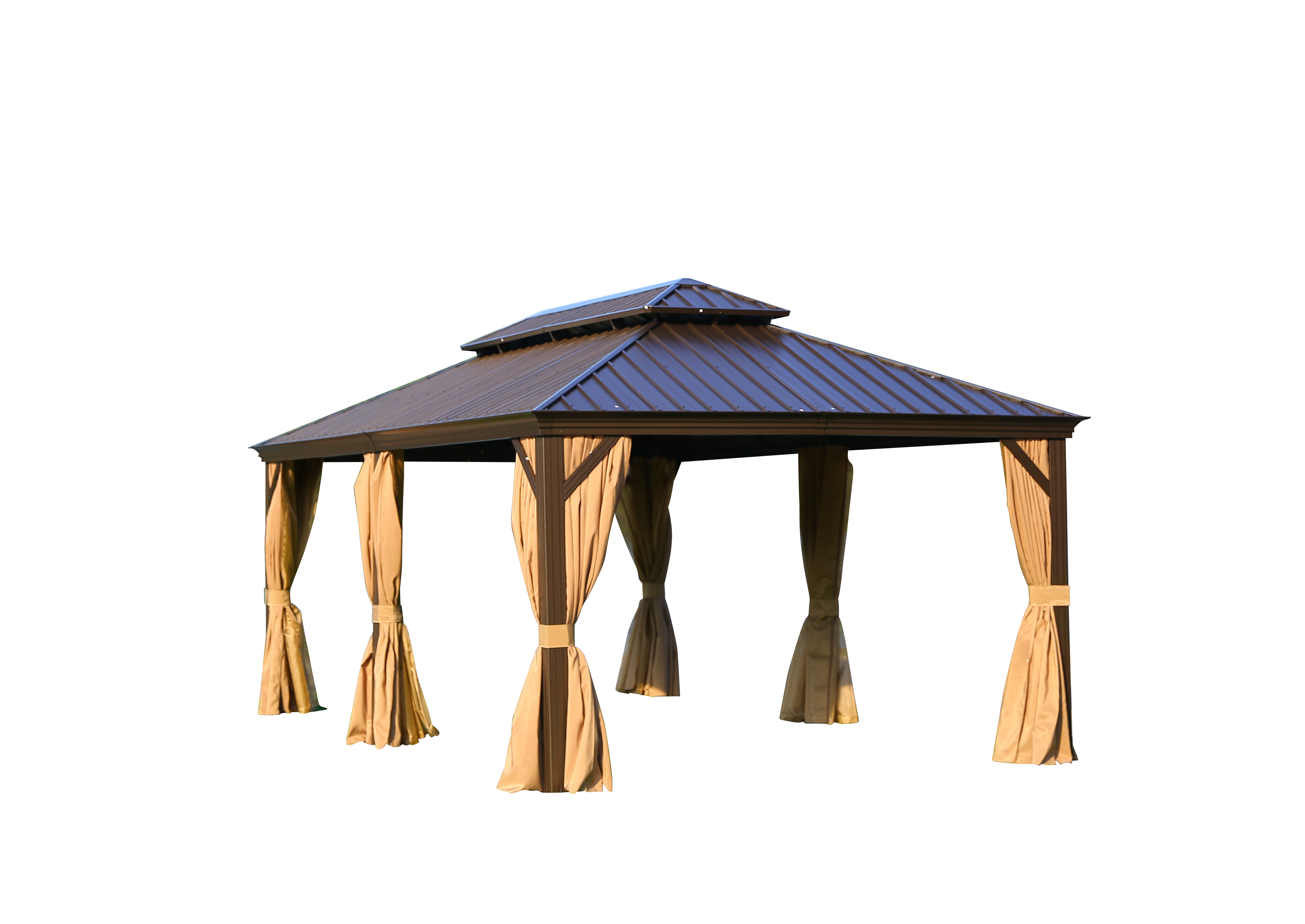 6*3.65 Meter Metal Top Gazebo With Mosquito net and Curtain (5 Year Warranty)