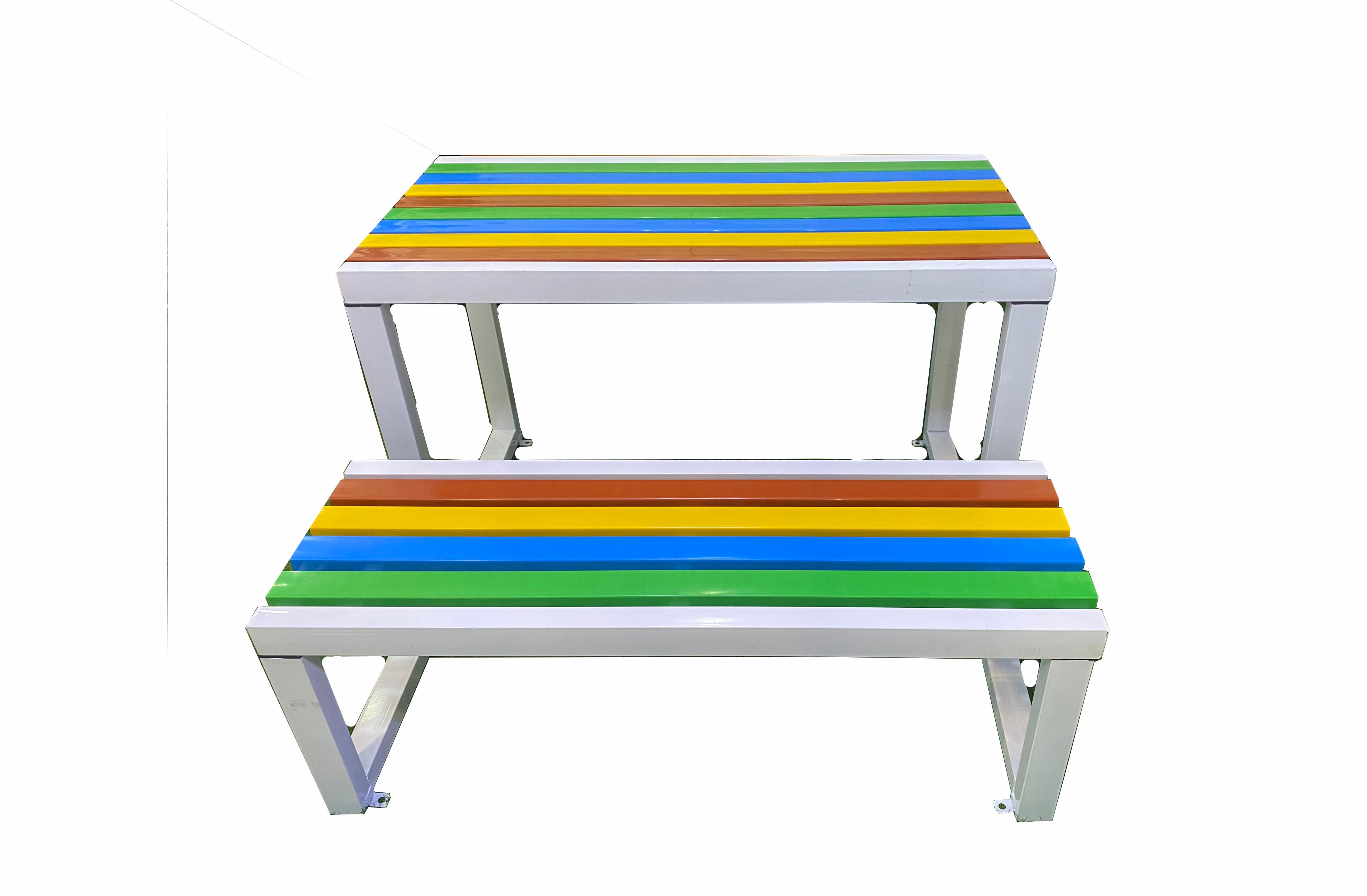 Multi Color Wood Bench 