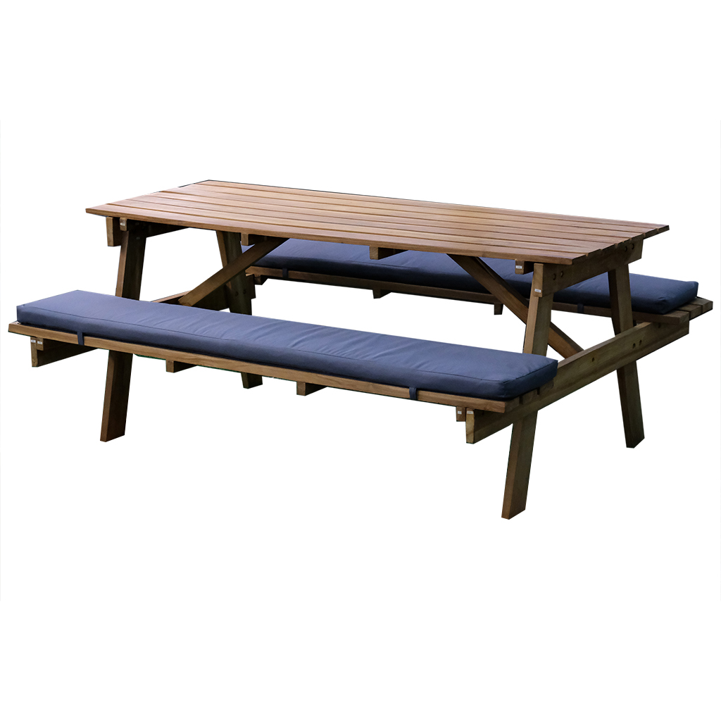 180cm Teak Wood Picnic Bench With Cushion