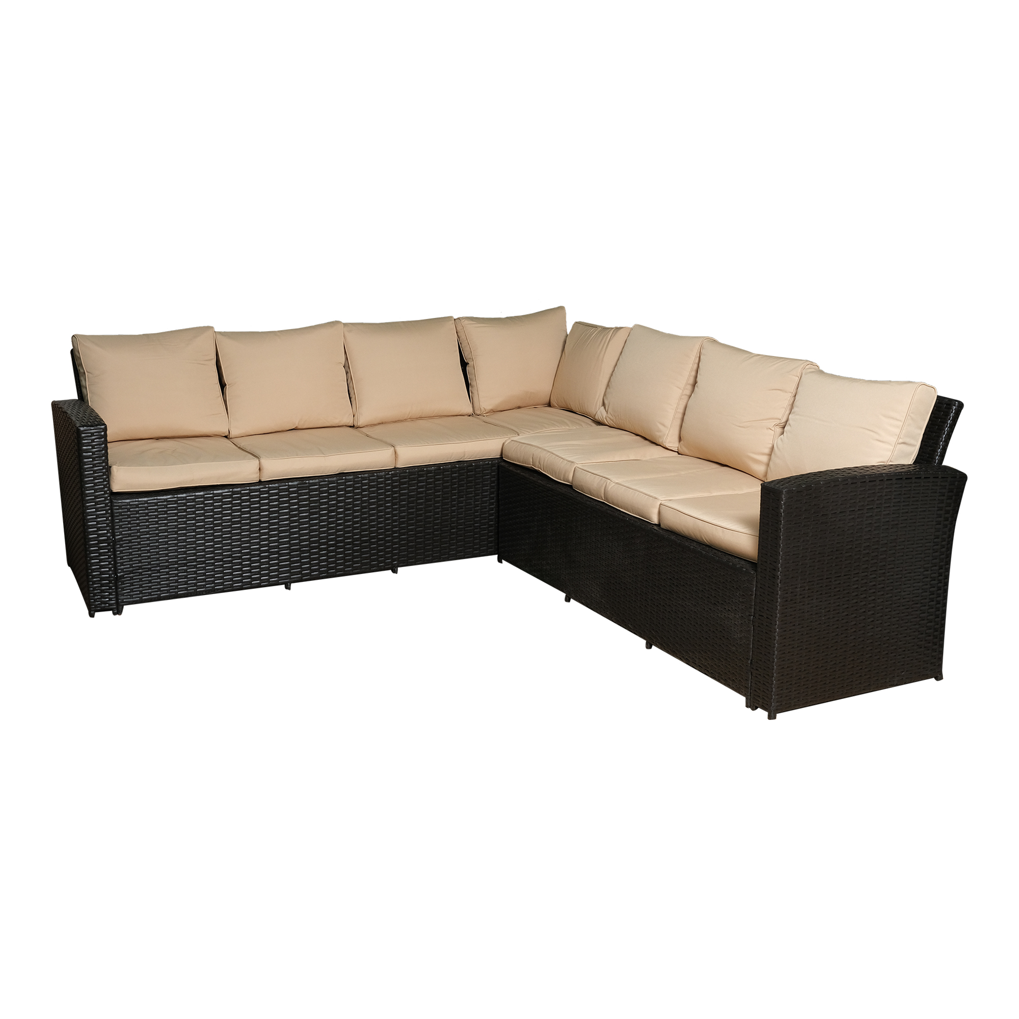 Rattan L-Shape 8 Seater Lounge Set