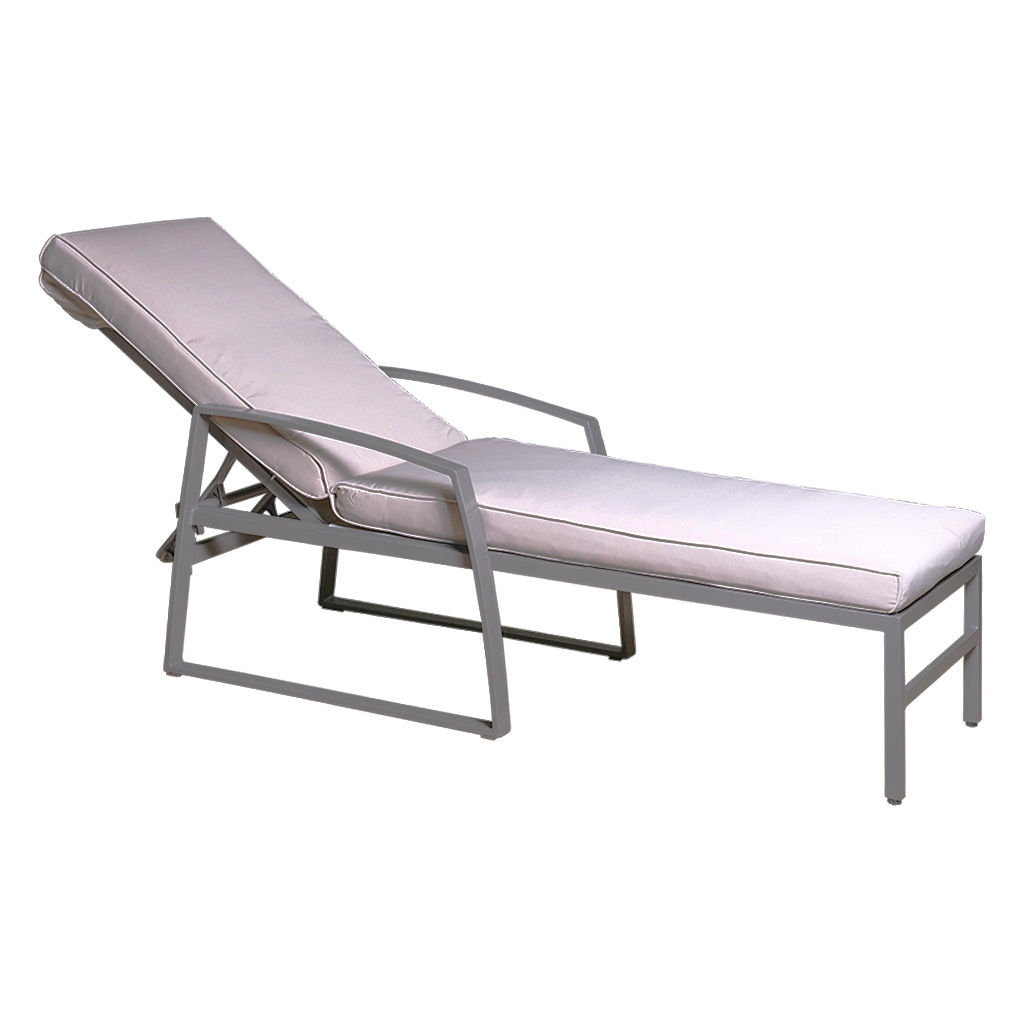 Aluminum Sun Lounger With Beige Cushion