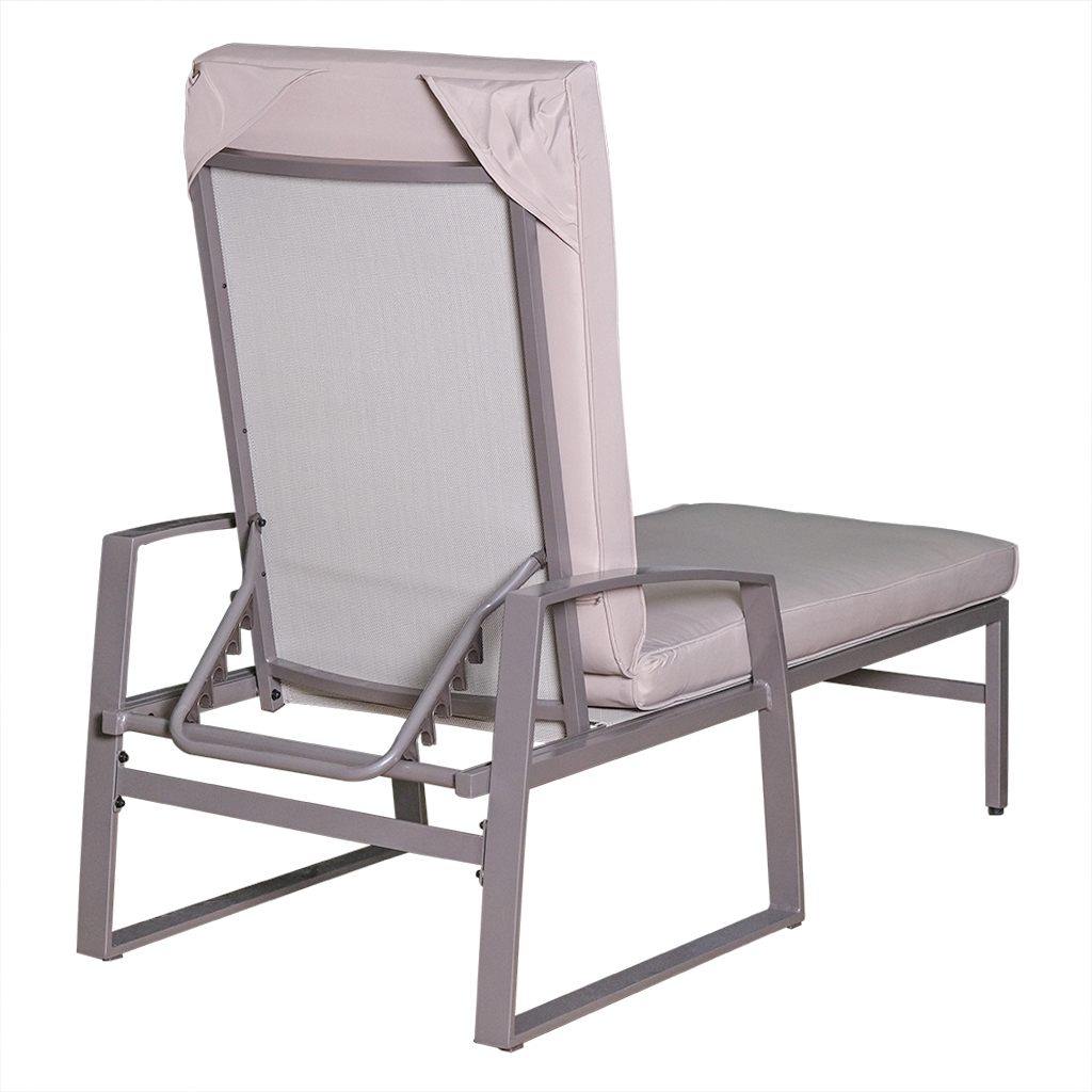 Aluminum Sun Lounger With Beige Cushion 