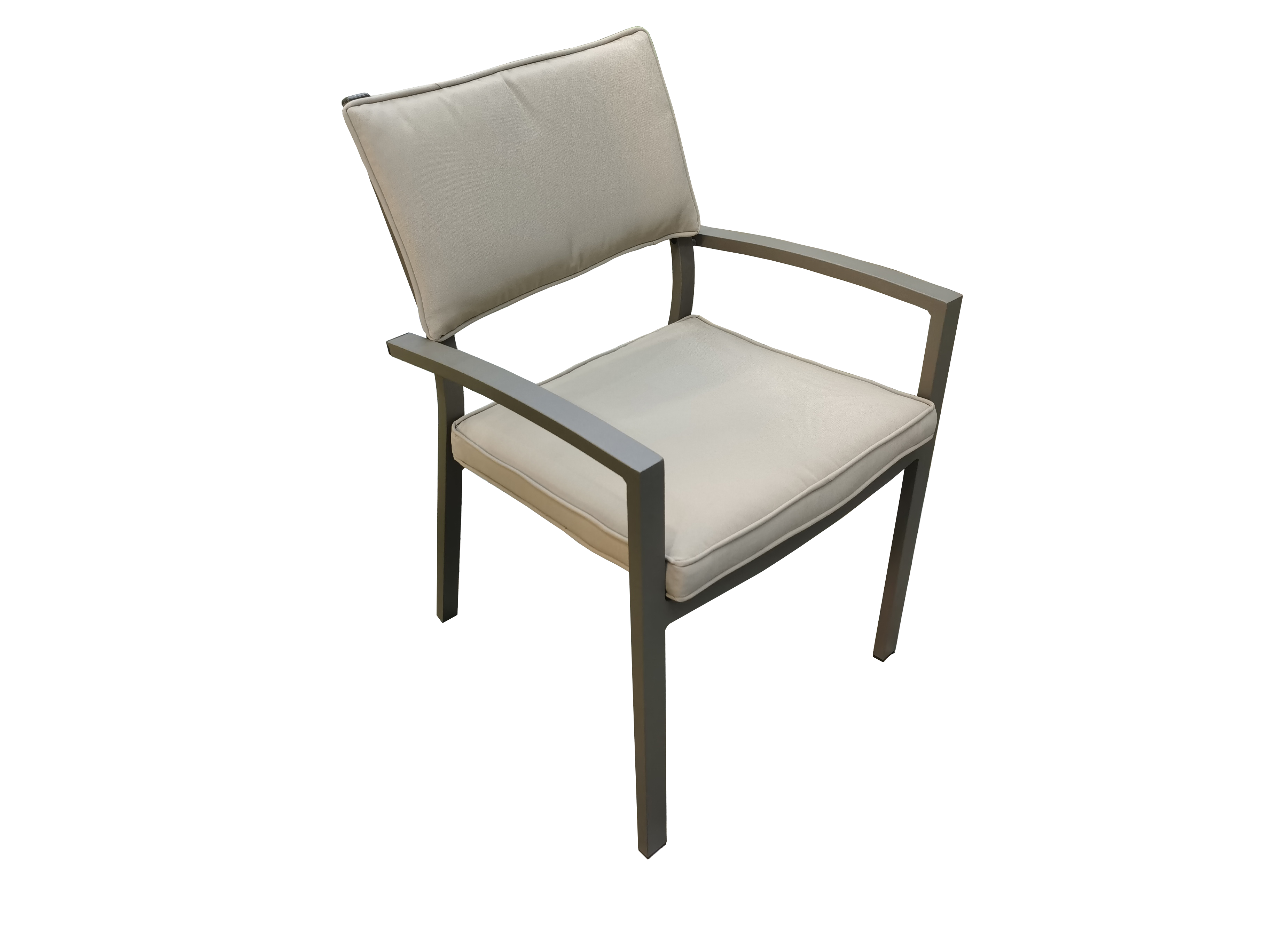 Aluminium Wood Paint Dining Set With Beige Color Cushion (1 Year Warranty)