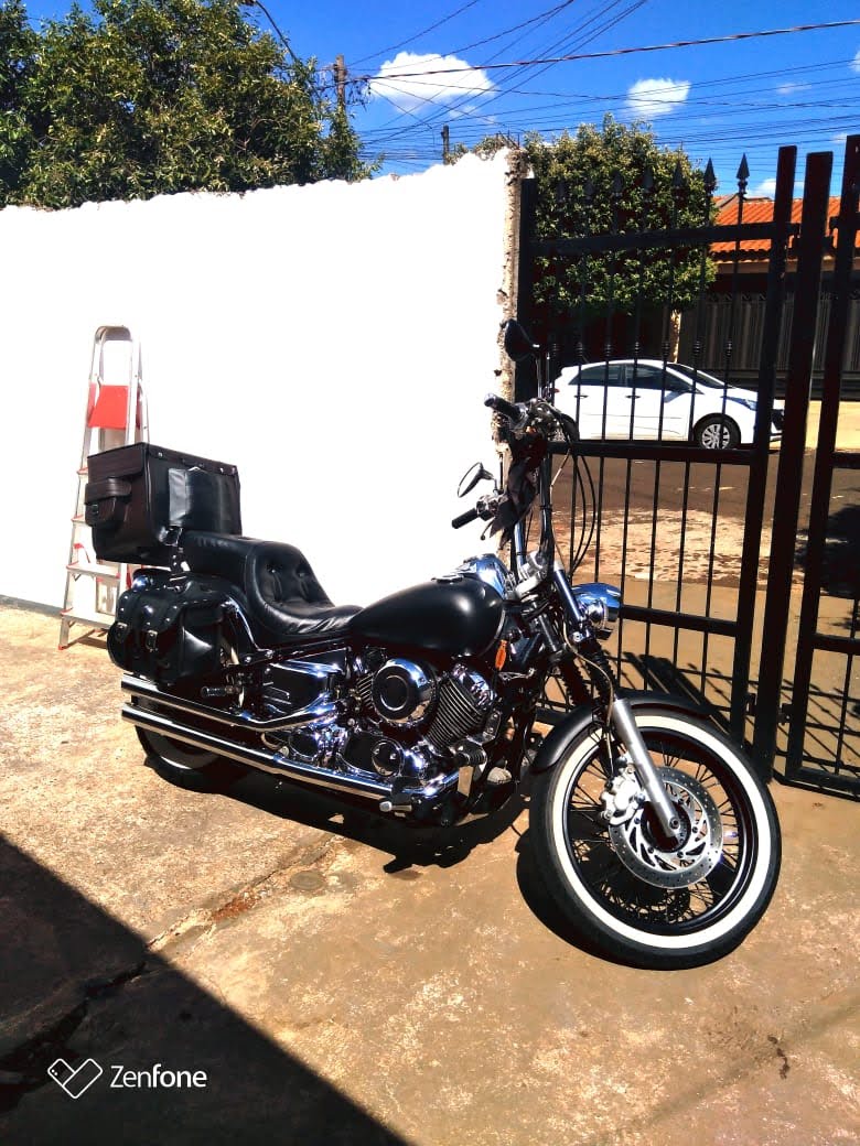 Escapamento Drag Star 650 2 1/2" longo cromado 