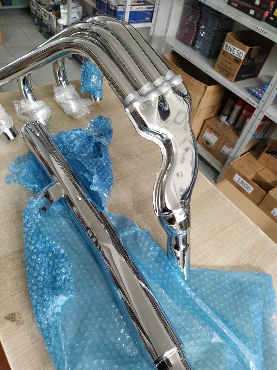 Escapamento bi partido 4x1 CBX 750 cromado