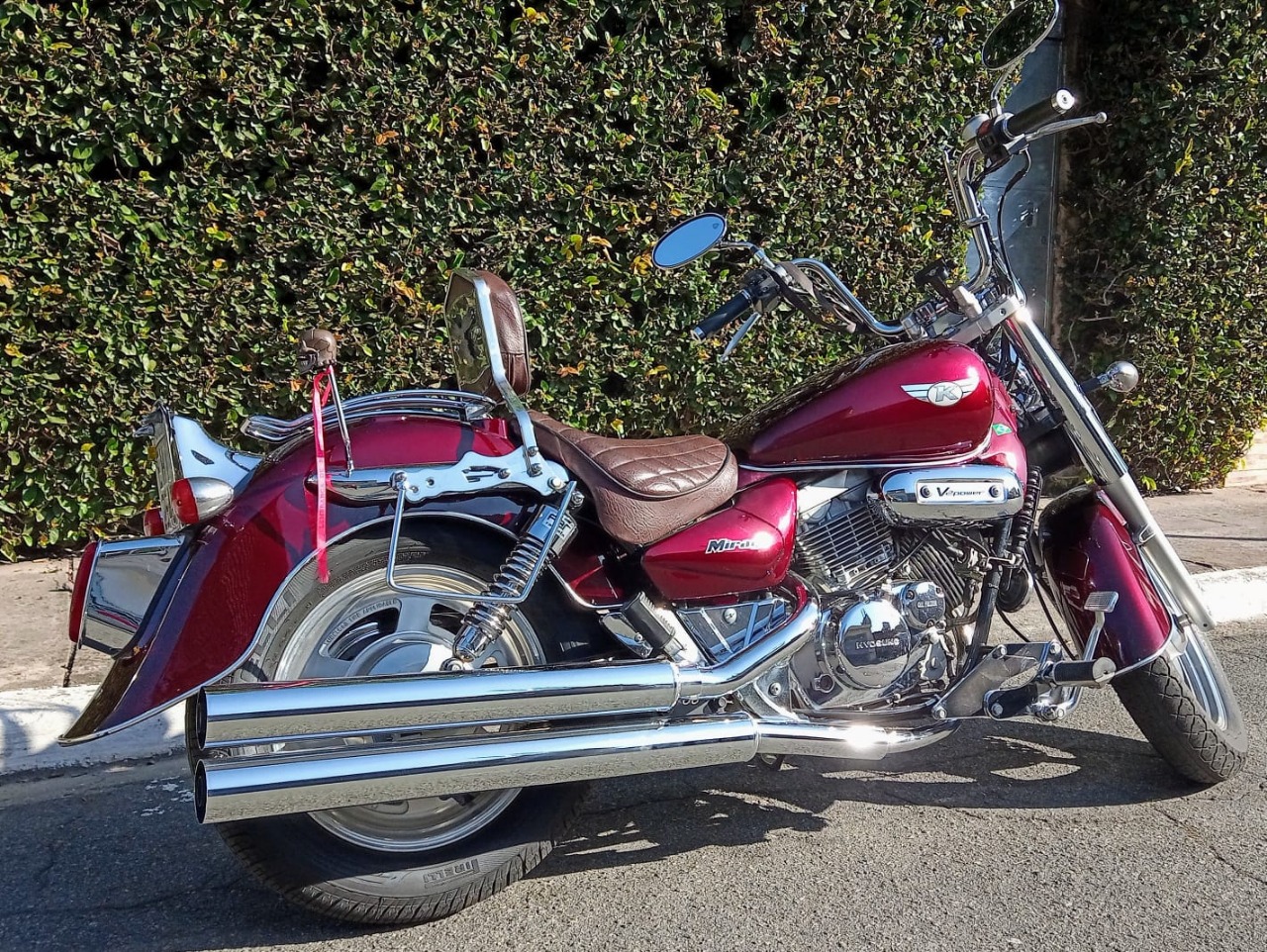 Escapamento Mirage 250 corte reto 3" longo Cromado