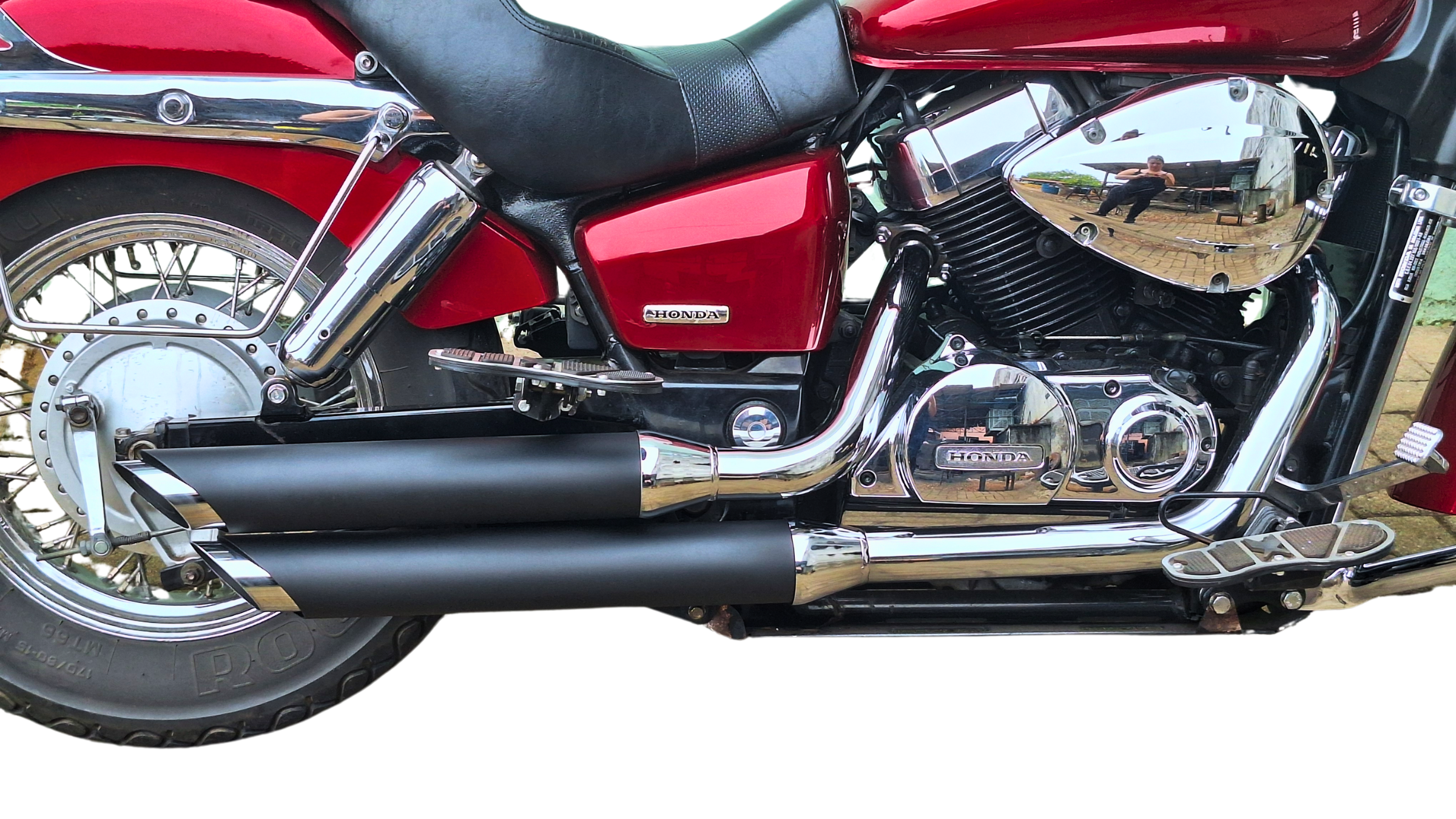 Escapamento SHADOW 750 Short shot preto 