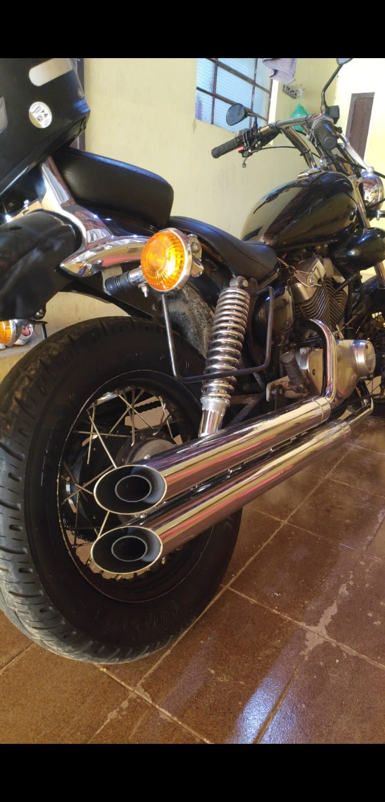 Escapamento Virago 250 2 1/2" longo Cromado 