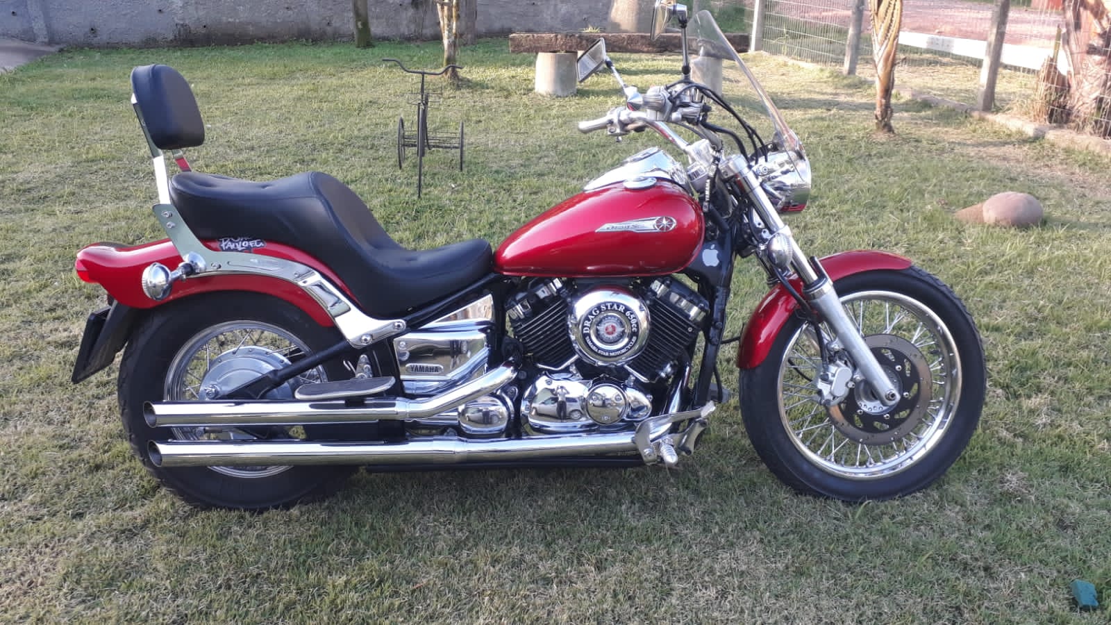 Escapamento Drag Star 650 2 1/2" longo cromado 