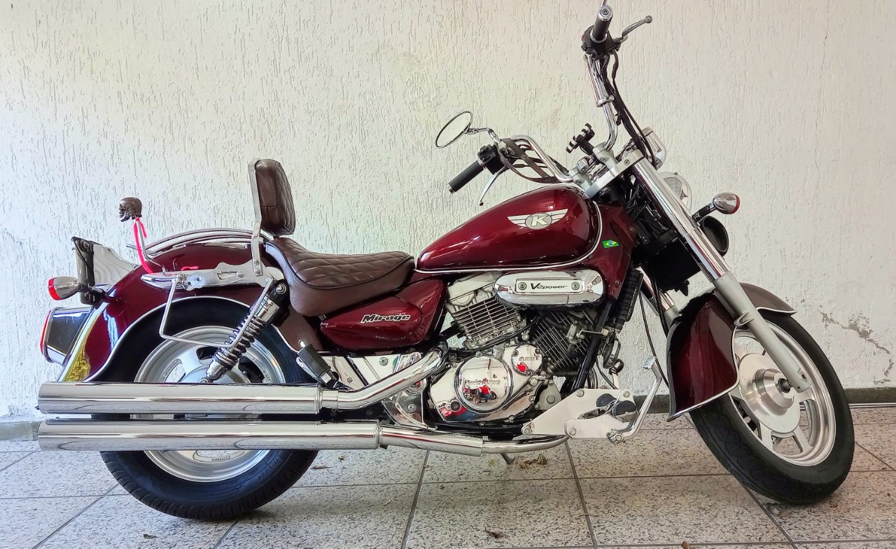 Escapamento Mirage 250 corte reto 3" longo Cromado