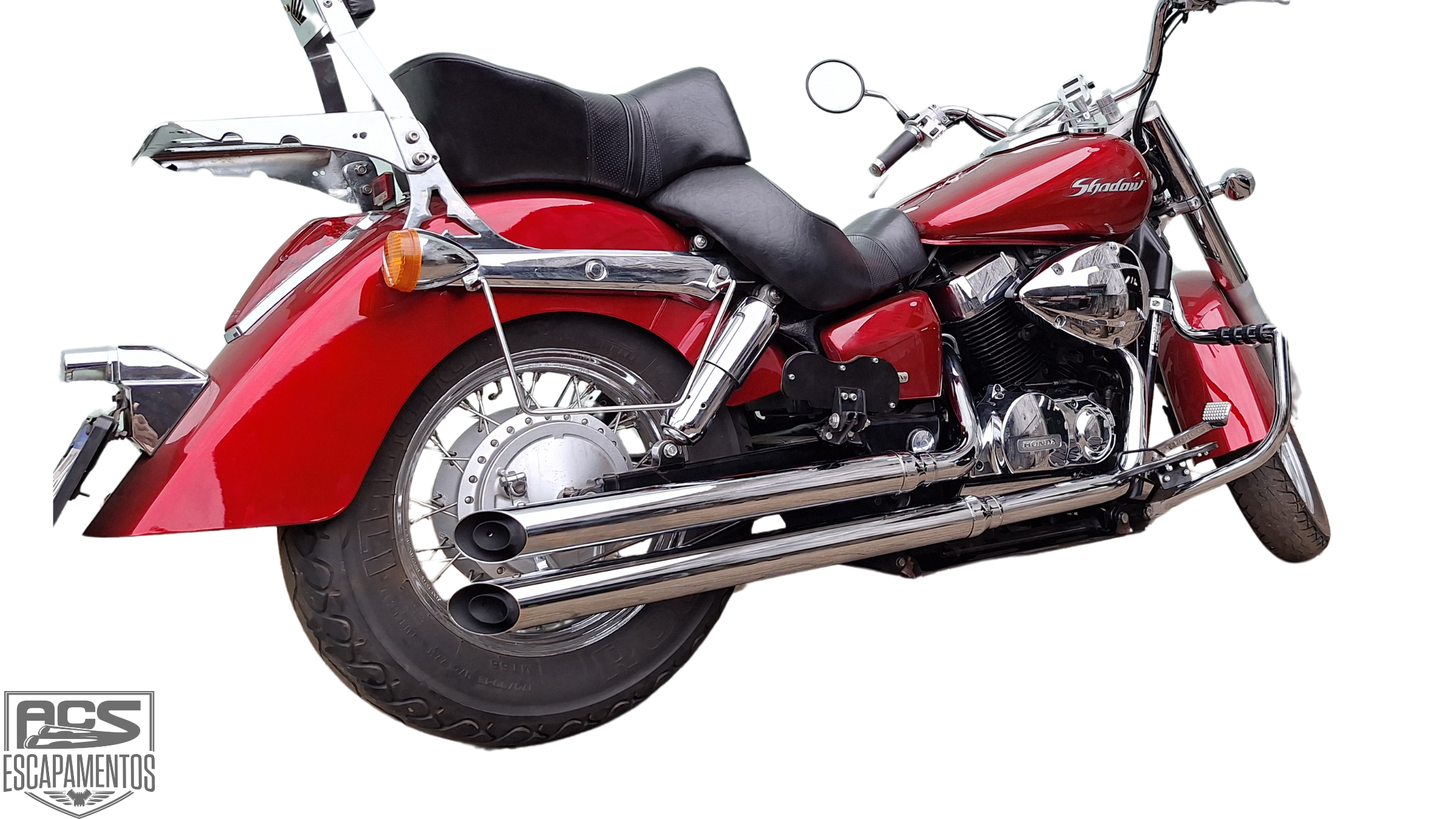 Escapamento Shadow 750 2 1/2" longo cromado
