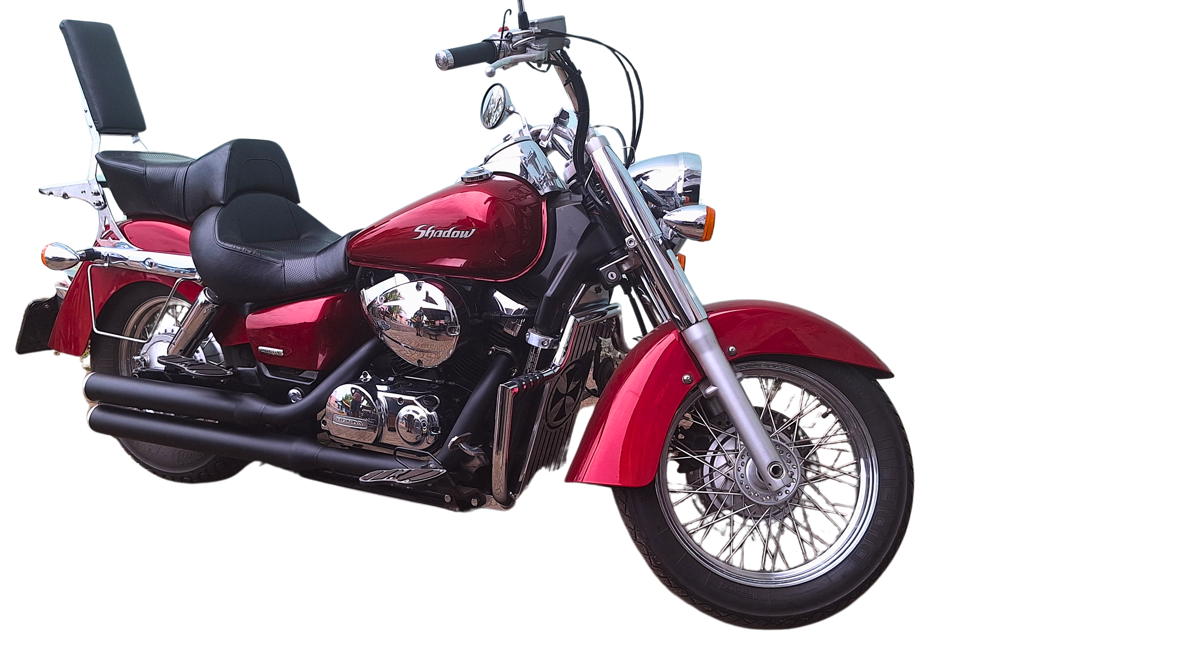 Escapamento Shadow 750 Corte reto ponteira alumínio Preto 