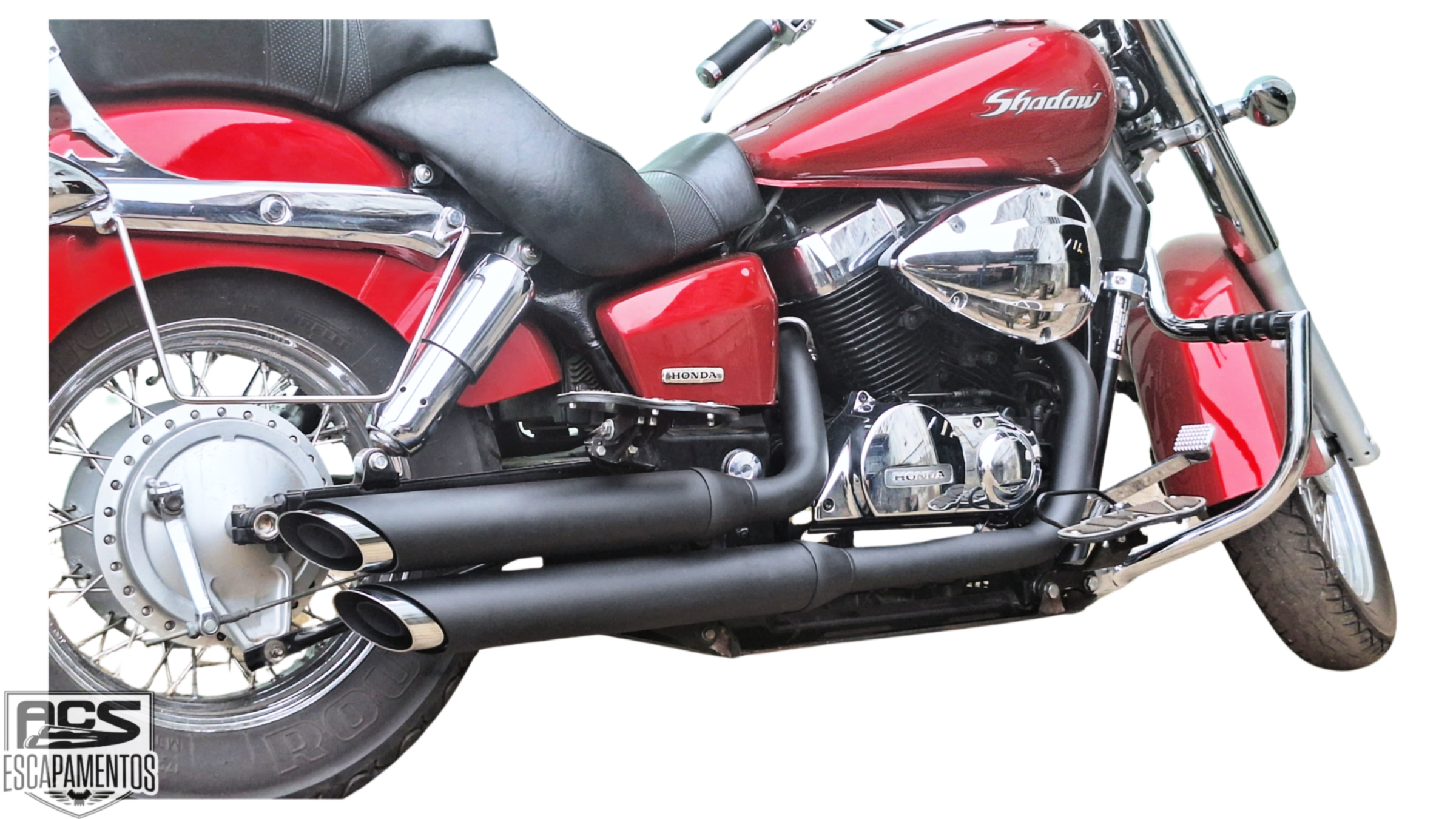 Escapamento SHADOW 750 Short shot preto 