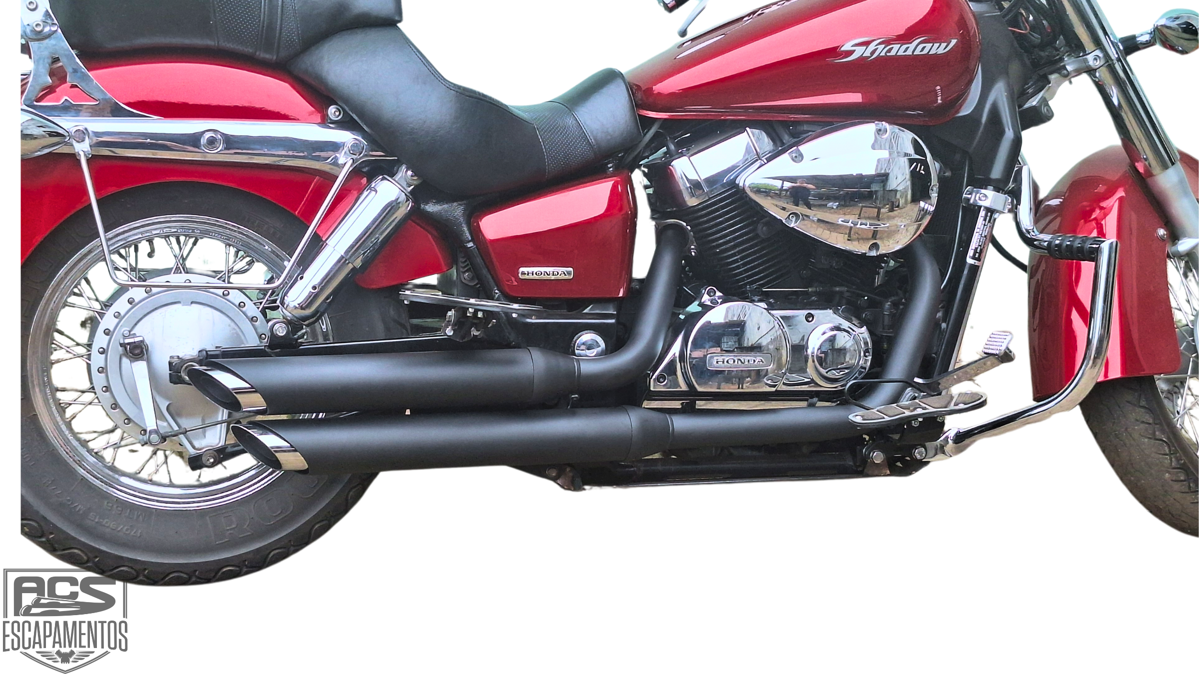 Escapamento SHADOW 750 Short shot preto