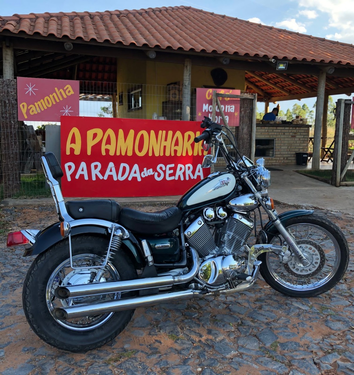 Escapamento Virago 535 2 1/2" longo cromado 