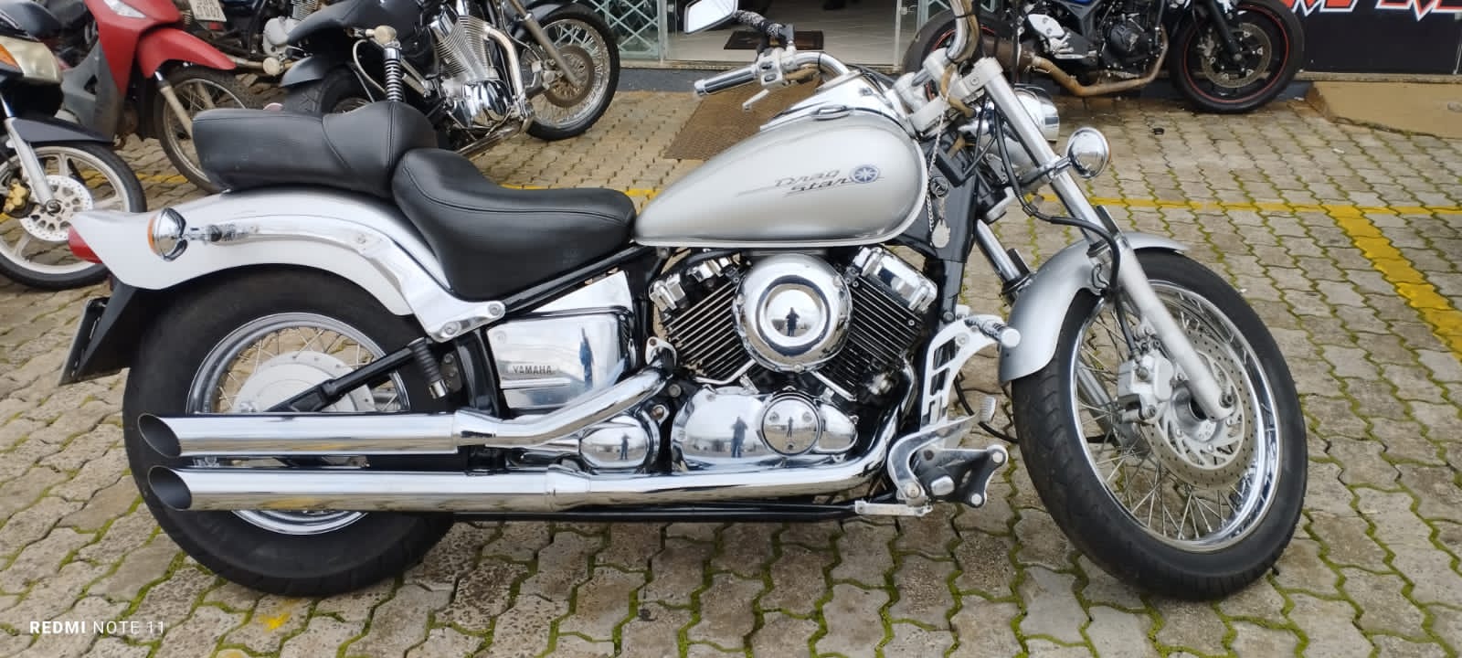 Escapamento DRAG STAR 650 3" longo cromado 