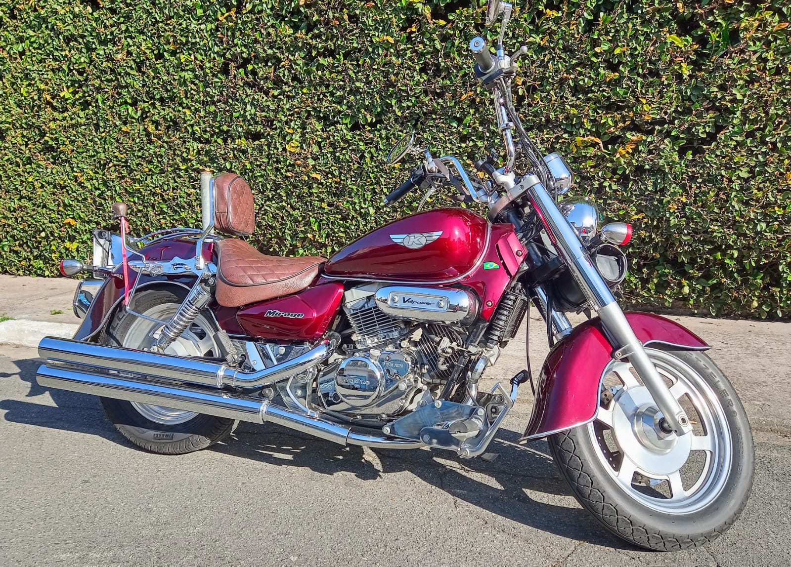 Escapamento Mirage 250 corte reto 3" longo Cromado