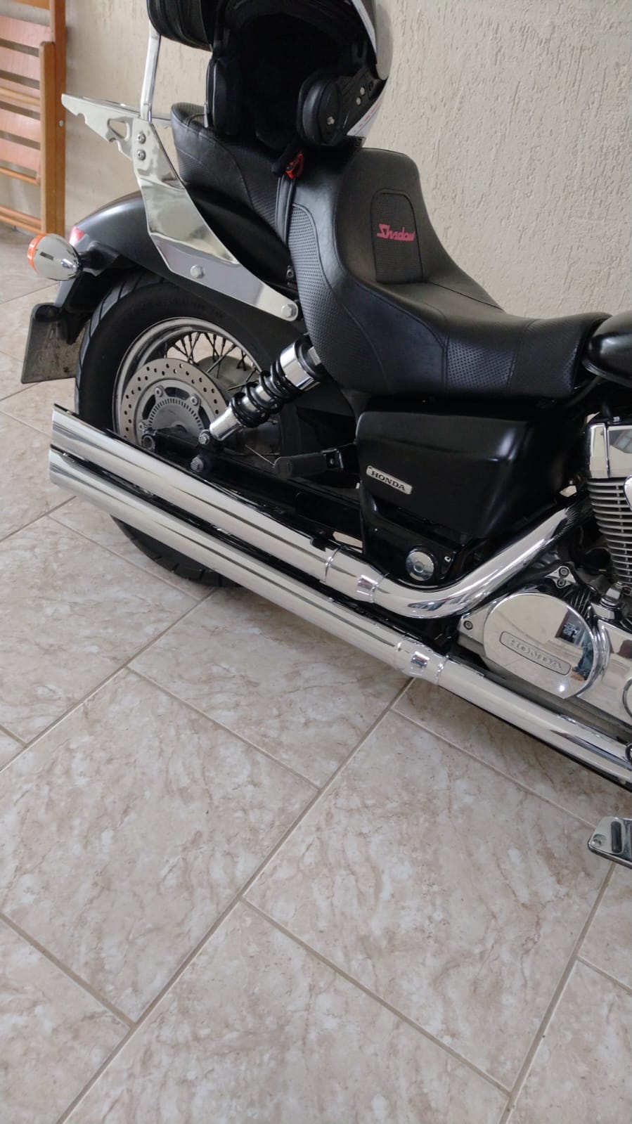 Escapamento Shadow 750 2 1/2" longo cromado