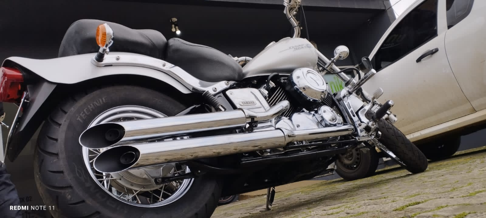 Escapamento DRAG STAR 650 3" longo cromado 