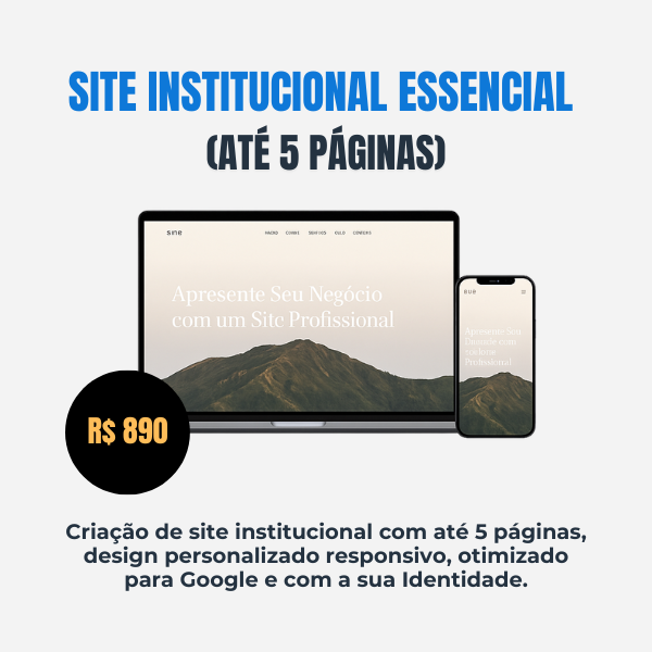 Site Institucional – Essencial (até 5 páginas)
