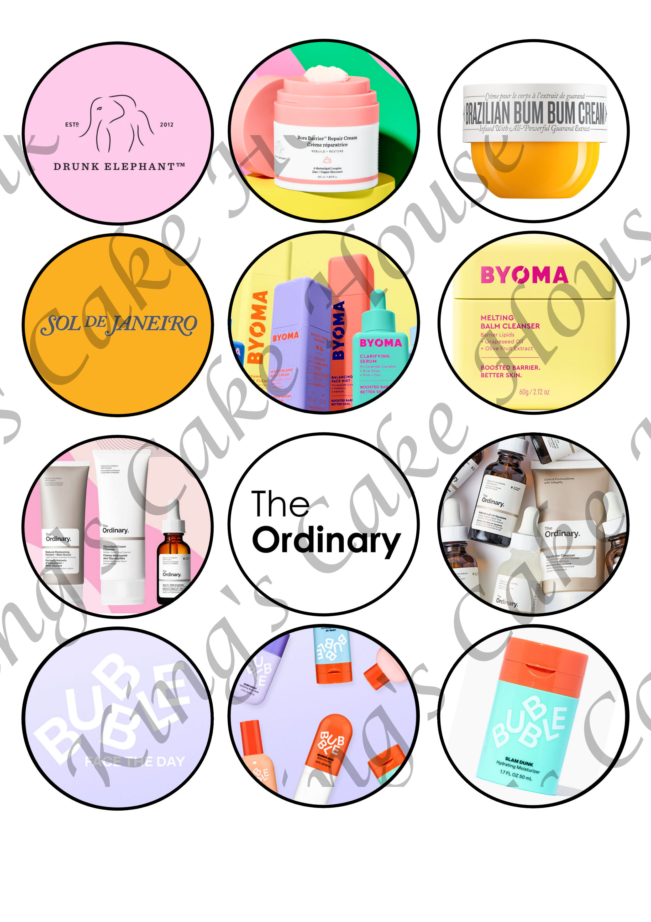 The Skincare Products Edible Cupcake Toppers