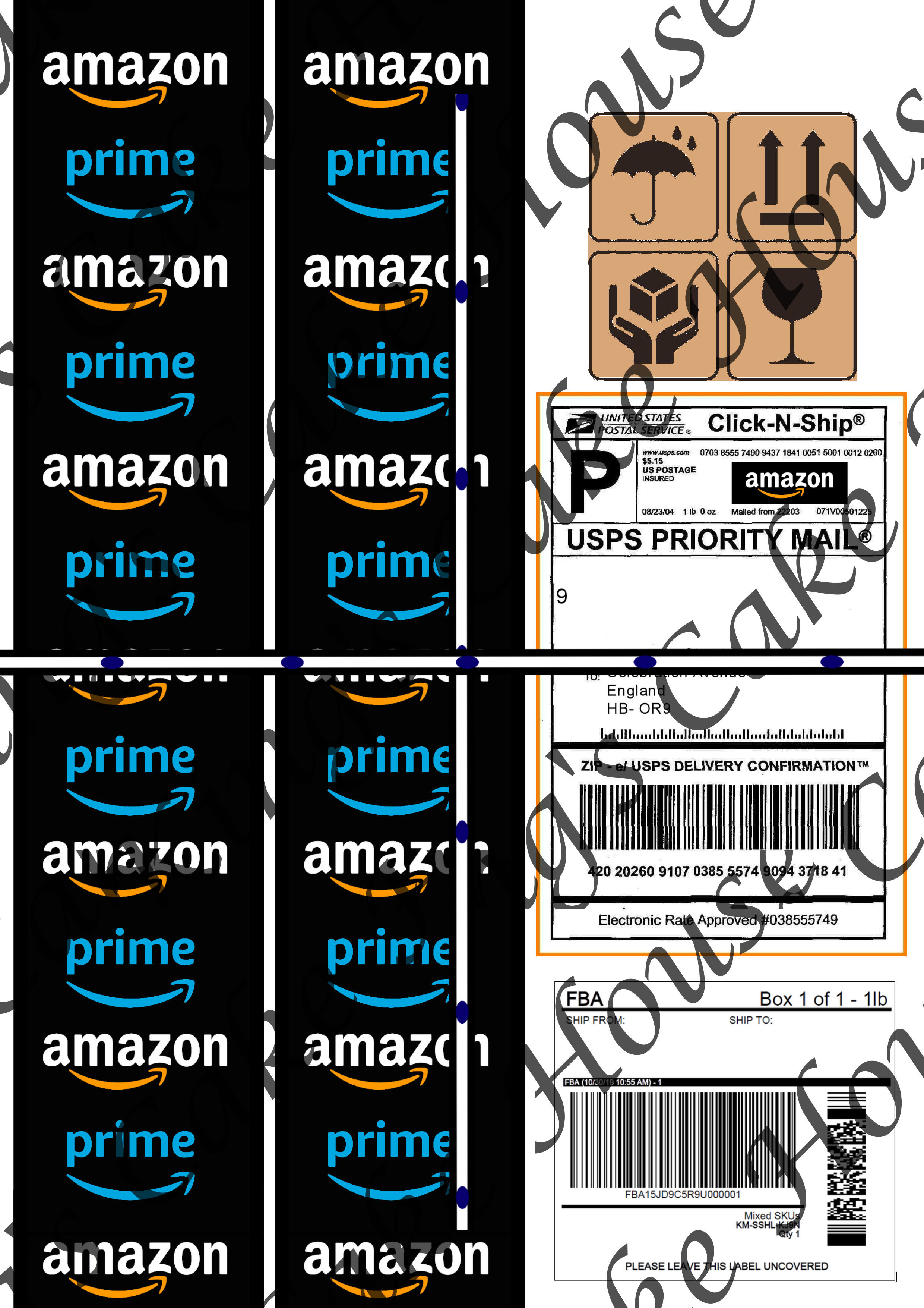 Amazon Prime Shipping Label & Branding Edible Icing Sheet