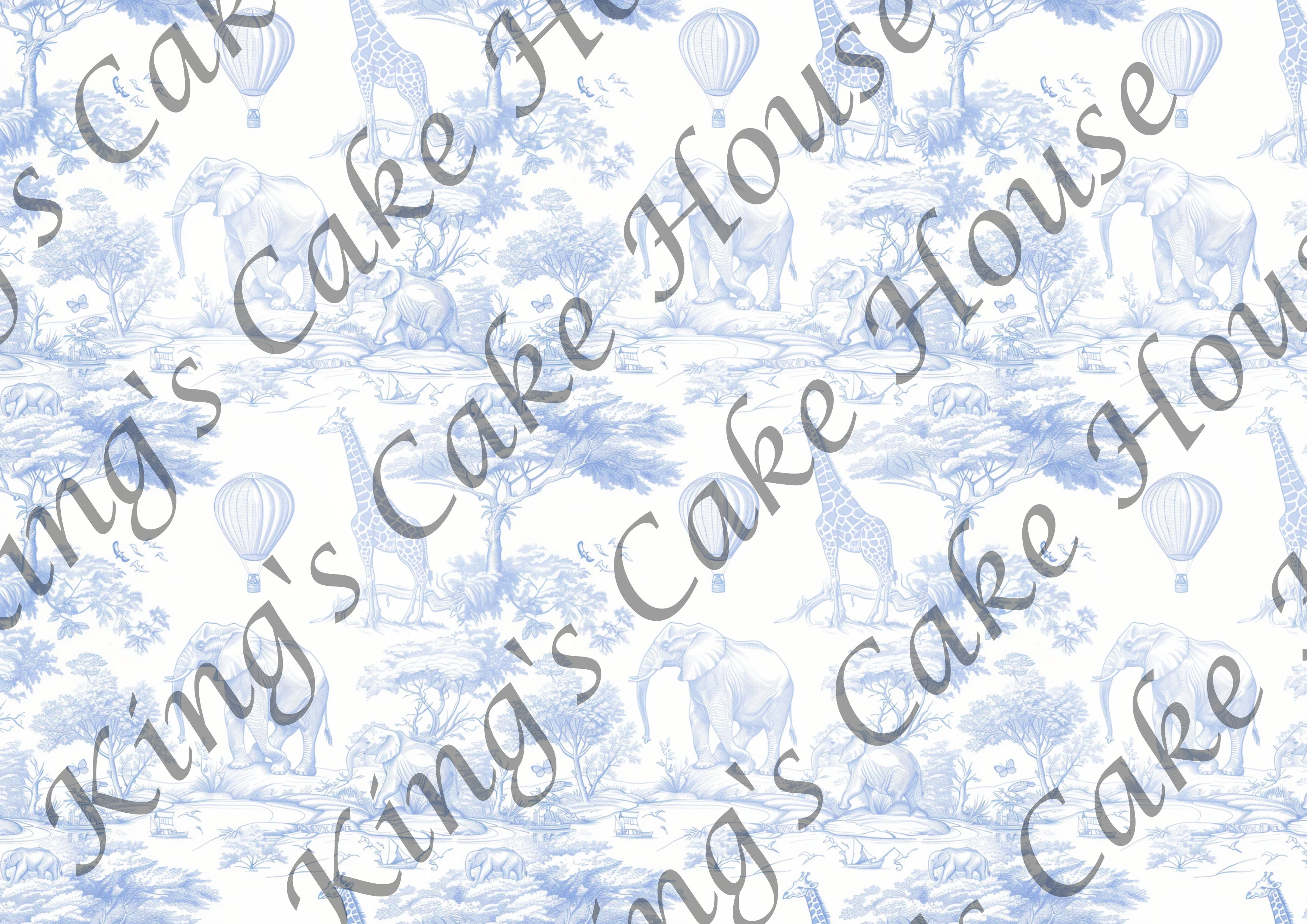 Toile safari vintage edible Icing Sheet