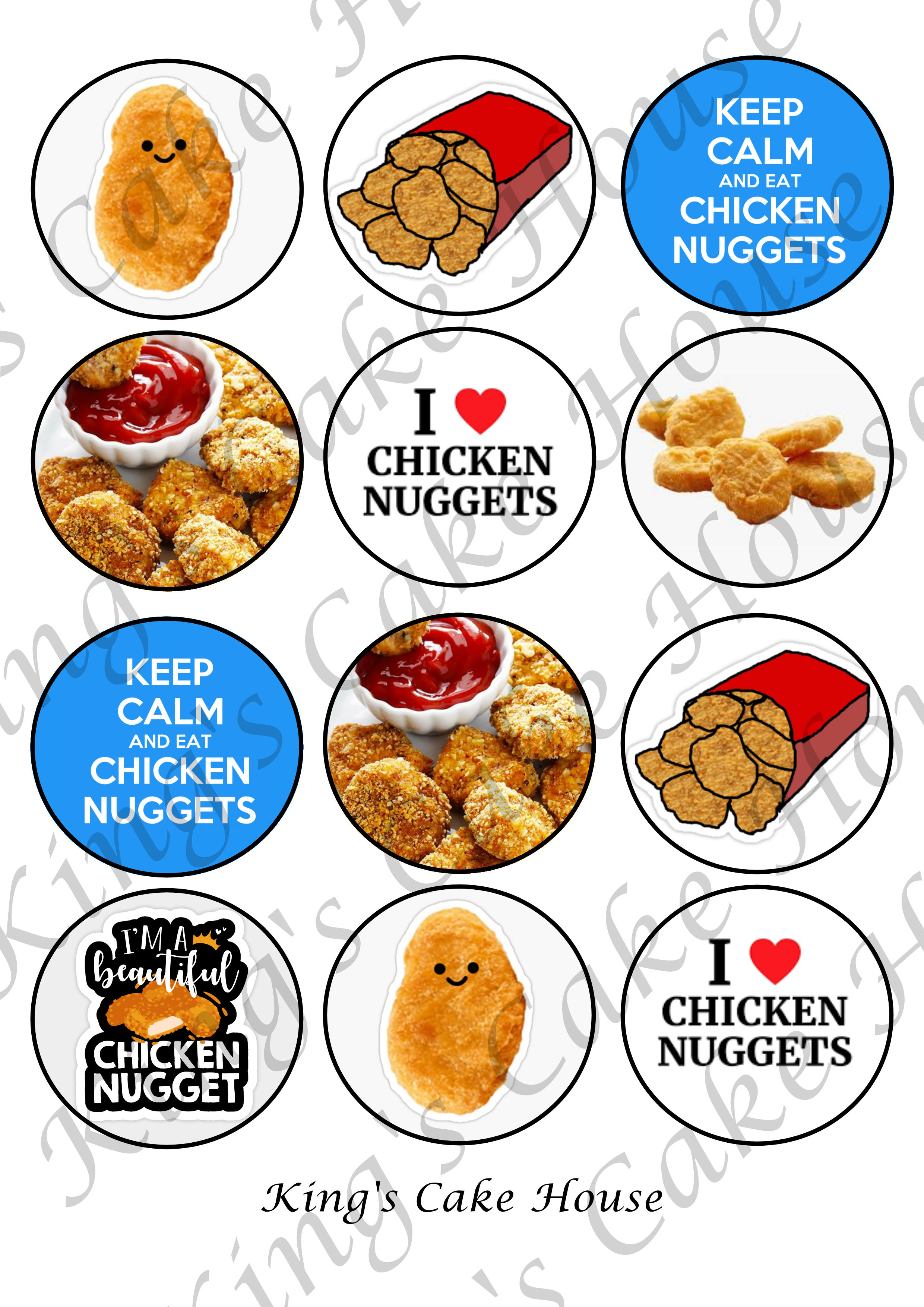 Chicken Nuggets Edible Cake Toppers