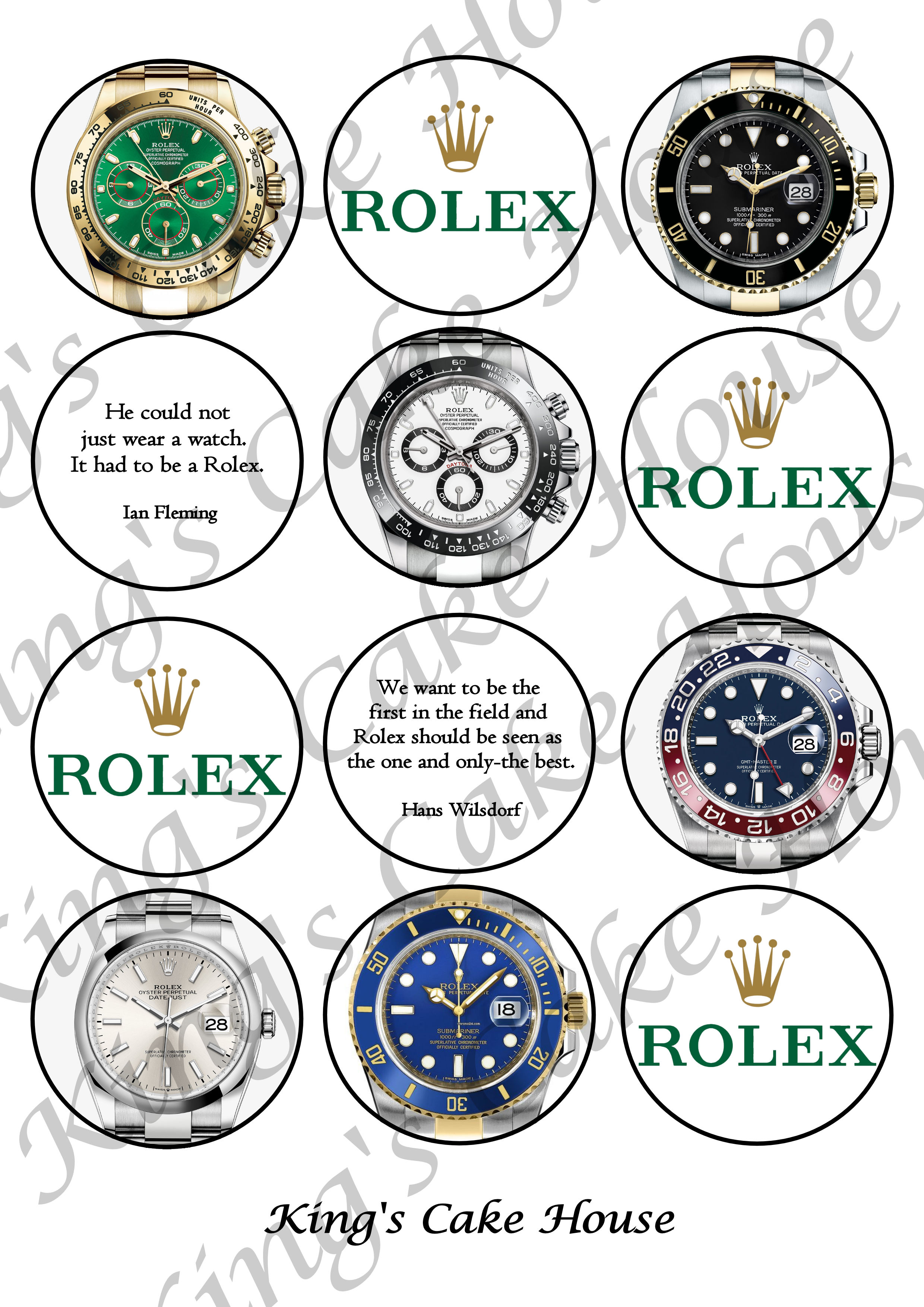 Rolex Watch Edible Cake Toppers
