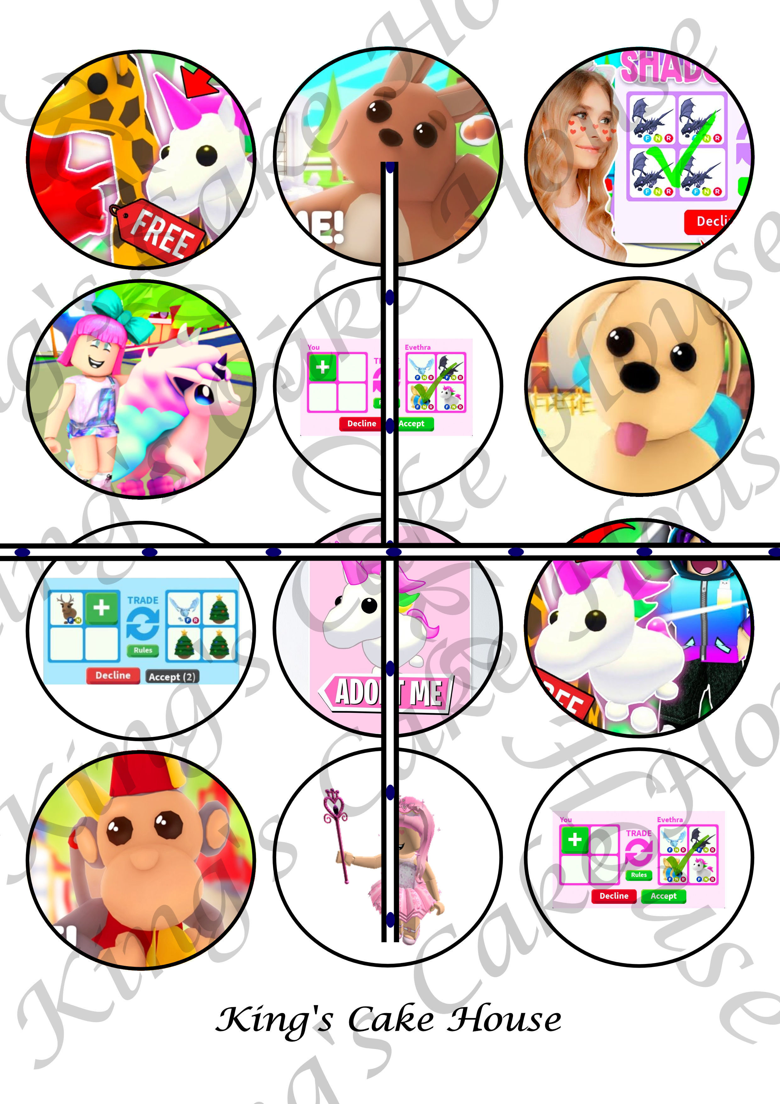 Adopt me themed craft Edible Cake Toppers