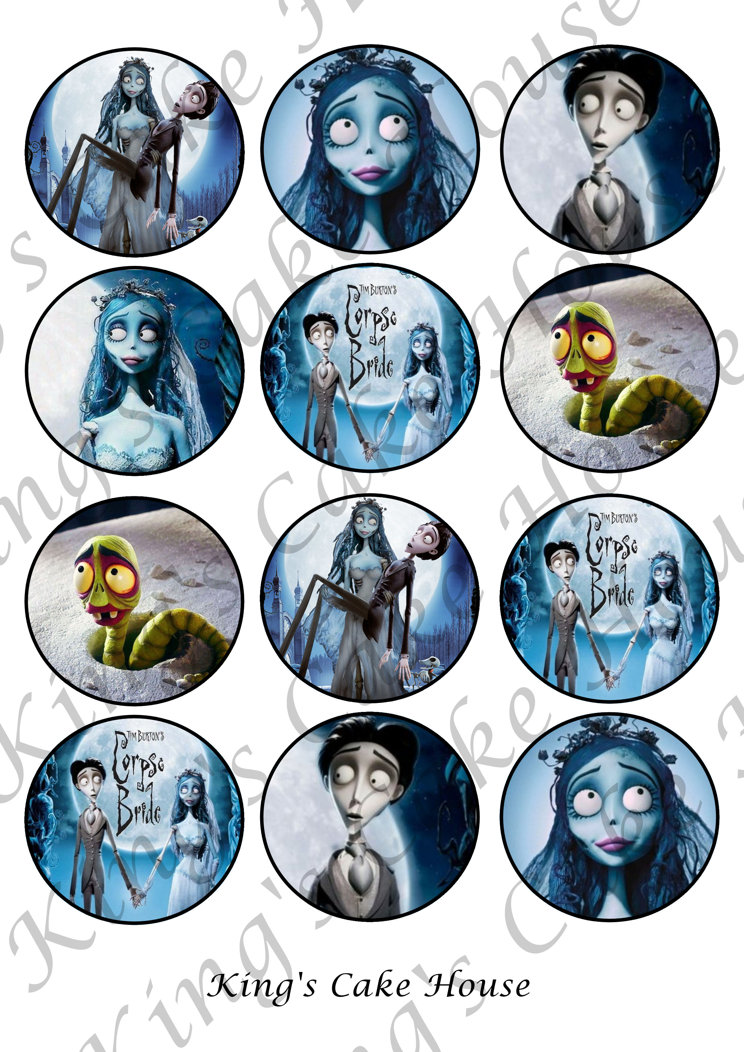 Corpse Bride themed Edible Cake Toppers