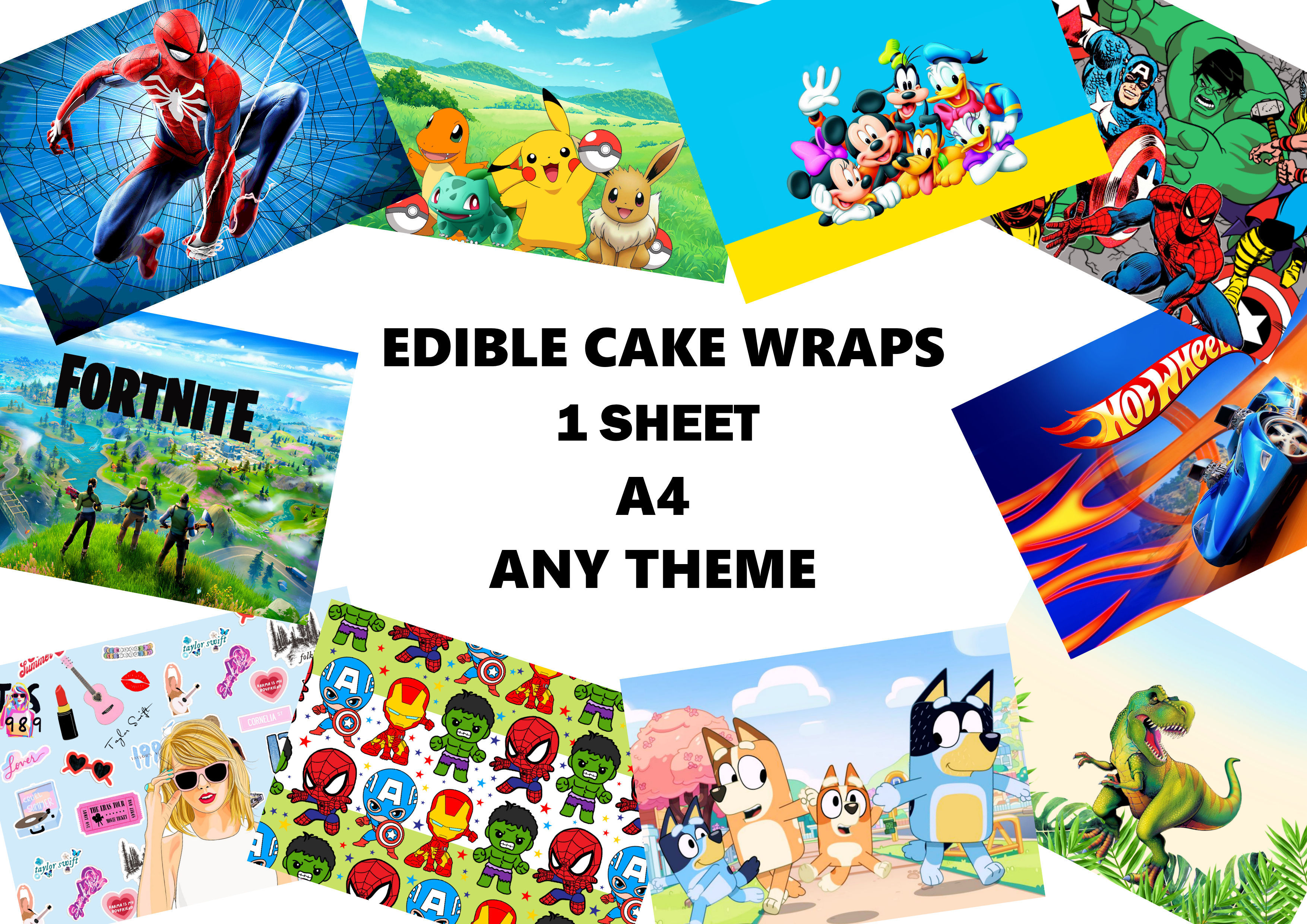 Edible Cake Wrap - Purchase this for all edible cake wraps designs