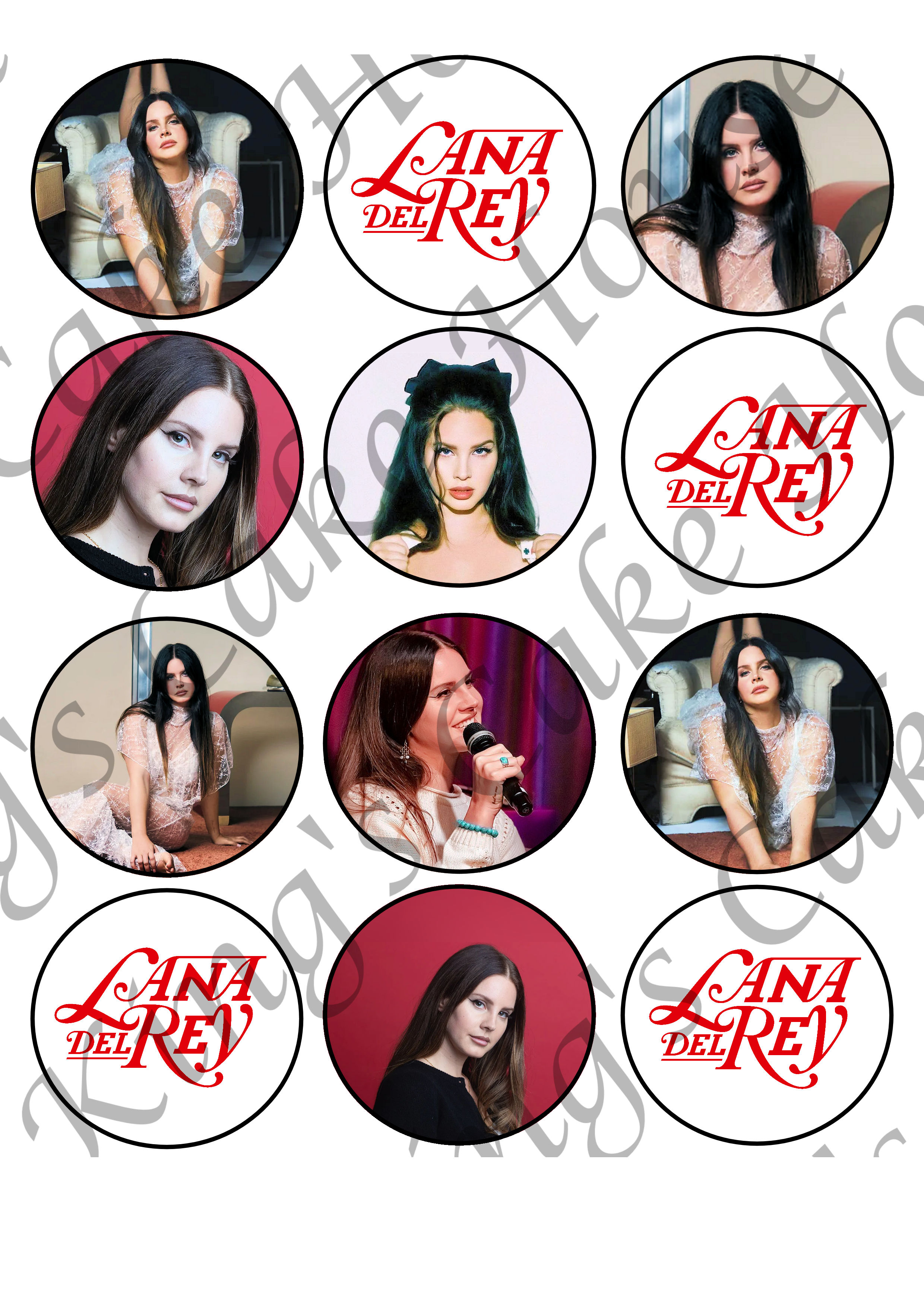 Lana Del Rey themed Edible Cake Toppers