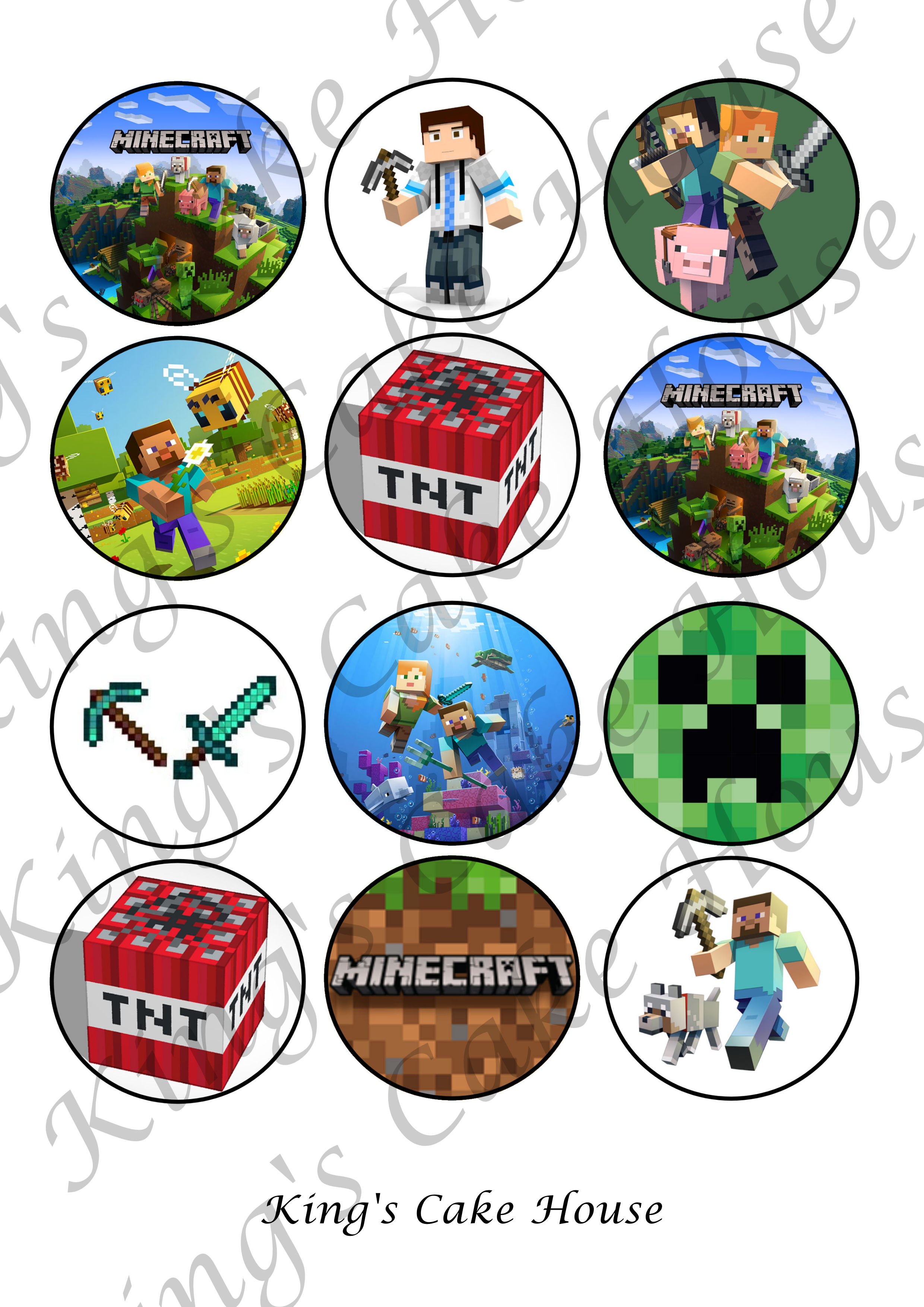 Mine cartoon themed craft Edible Cake Toppers