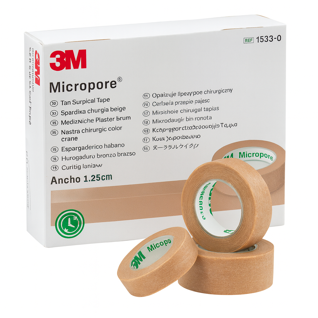 Cinta Micropore Piel 3m 1.25cm (1/2 In) C/24 Rollos 1533-0