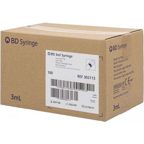 Jeringa BD de 3 ml 20g 