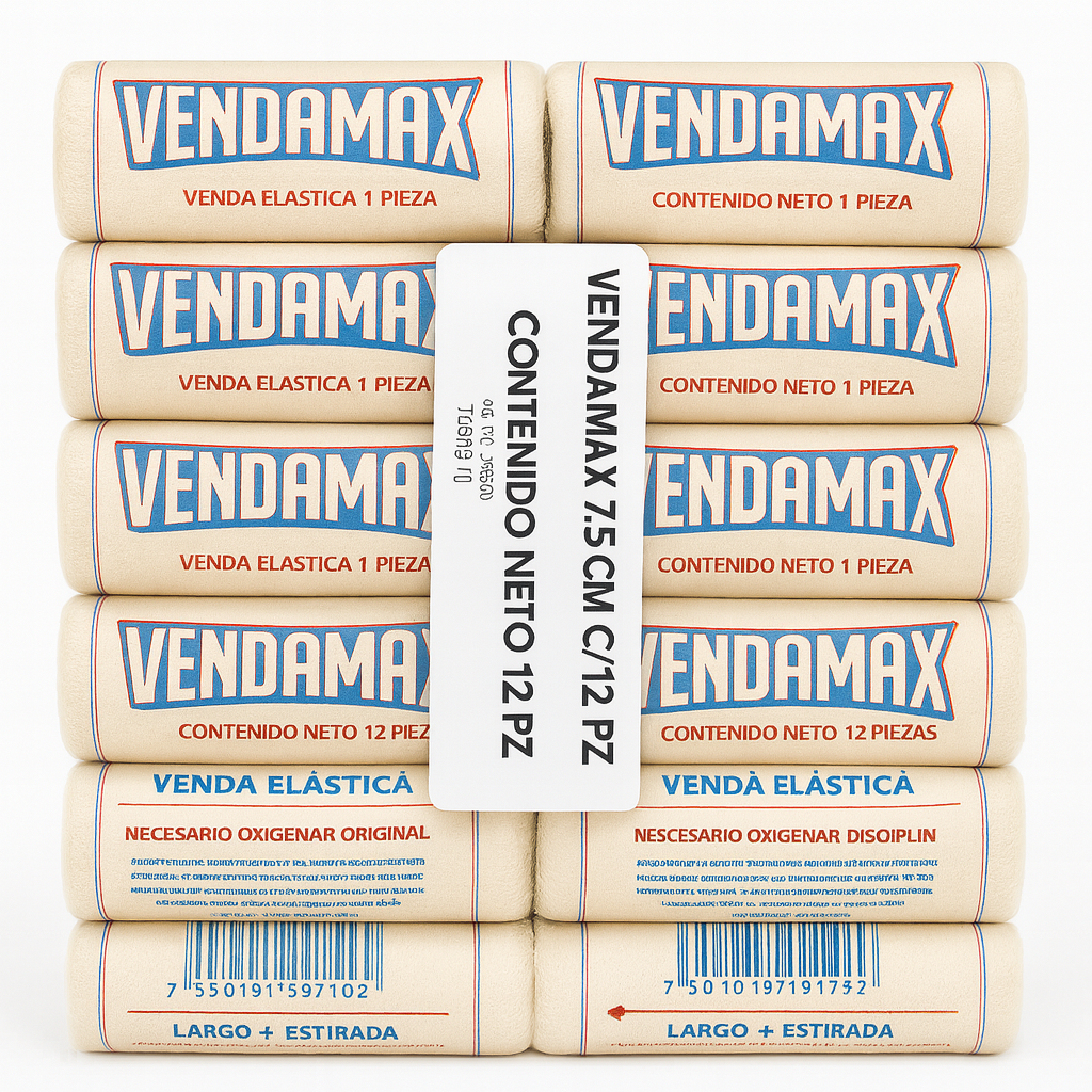 Vendamax venda elástica 7.5 cm con 12 piezas