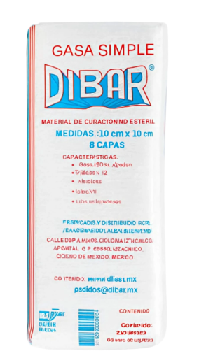 Gasa simple sin trama Dibar 10x10 cm 