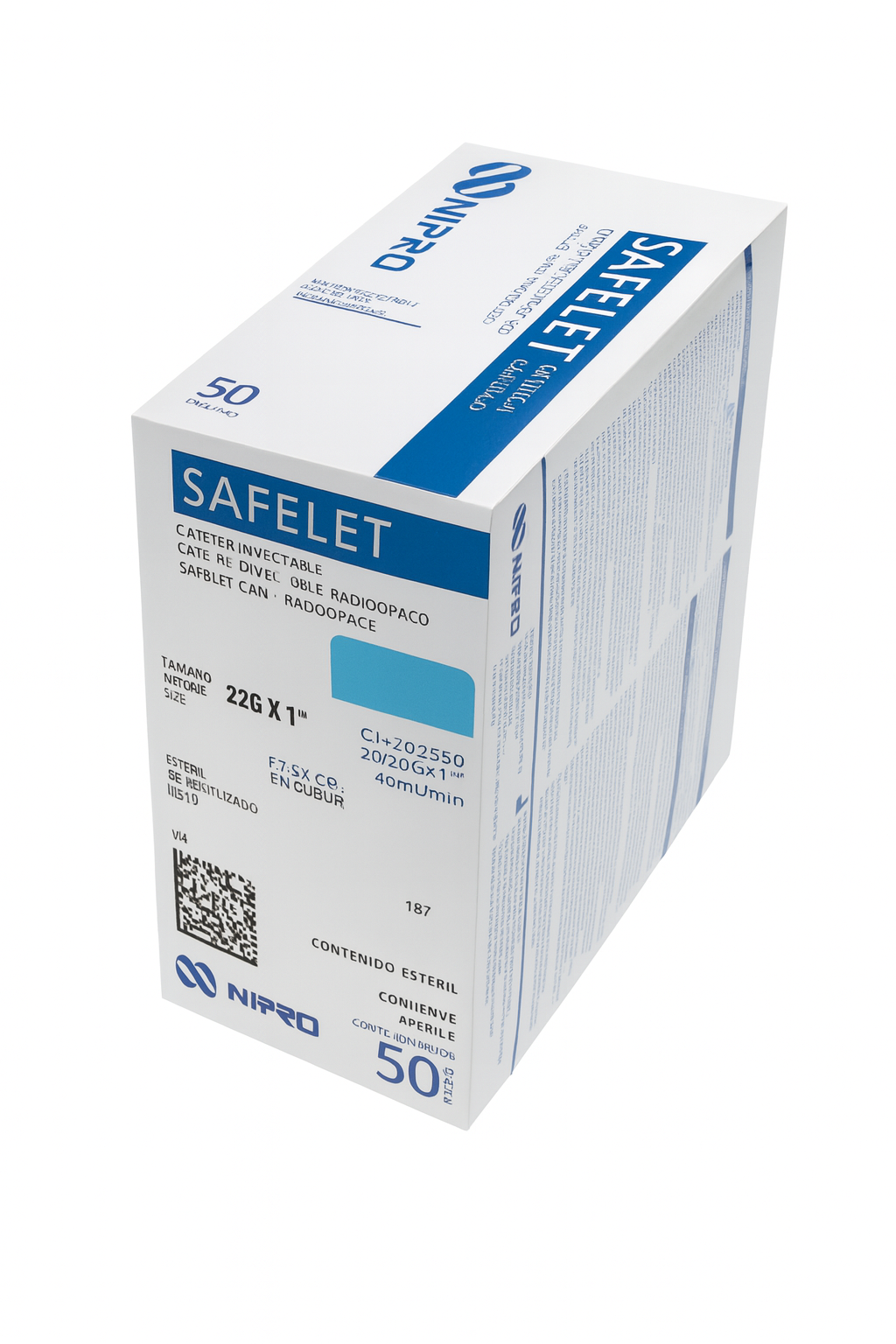 Catéter Intravenoso Safelet 22G x 1”