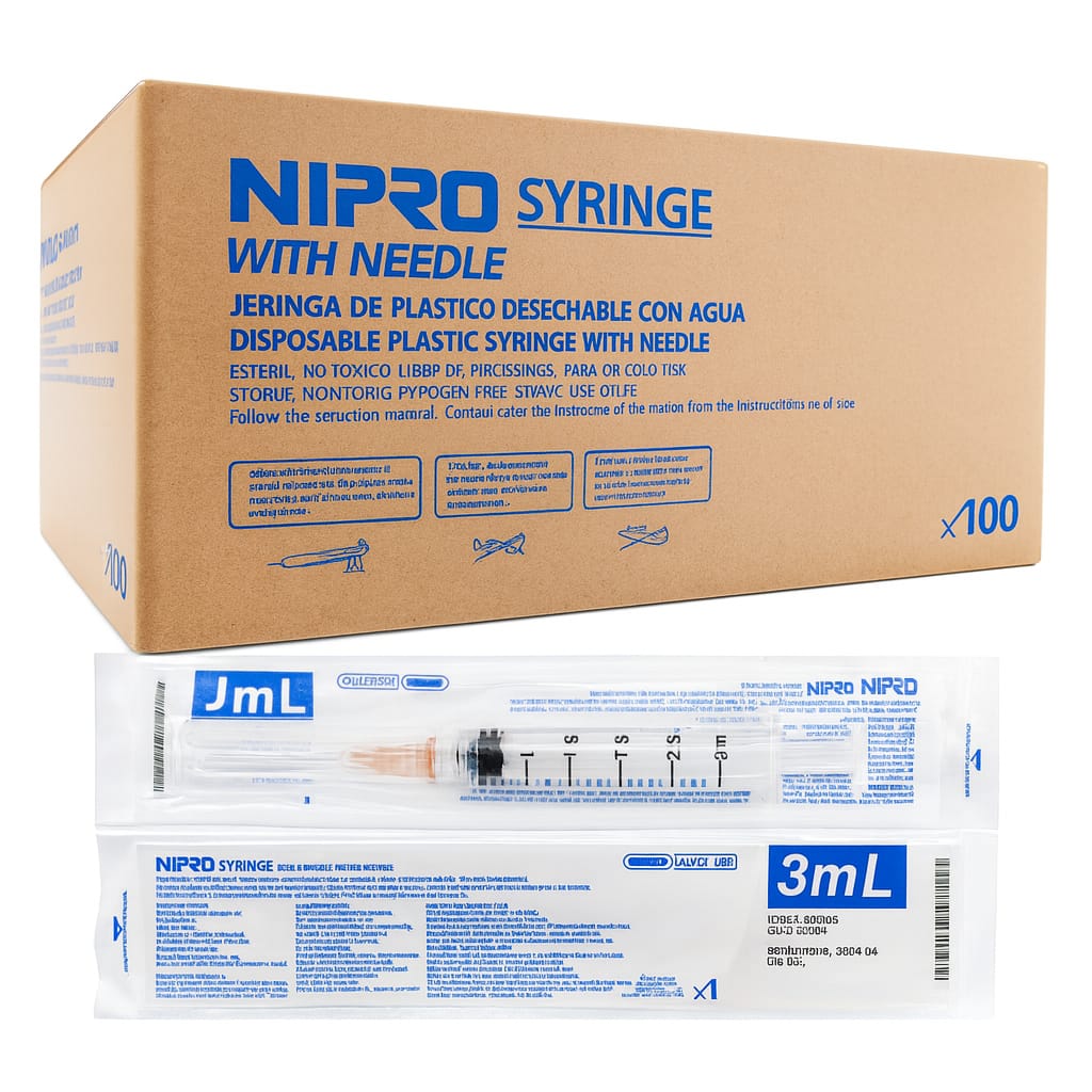 Jeringa desechable Nipro con aguja 3 mL 20G
