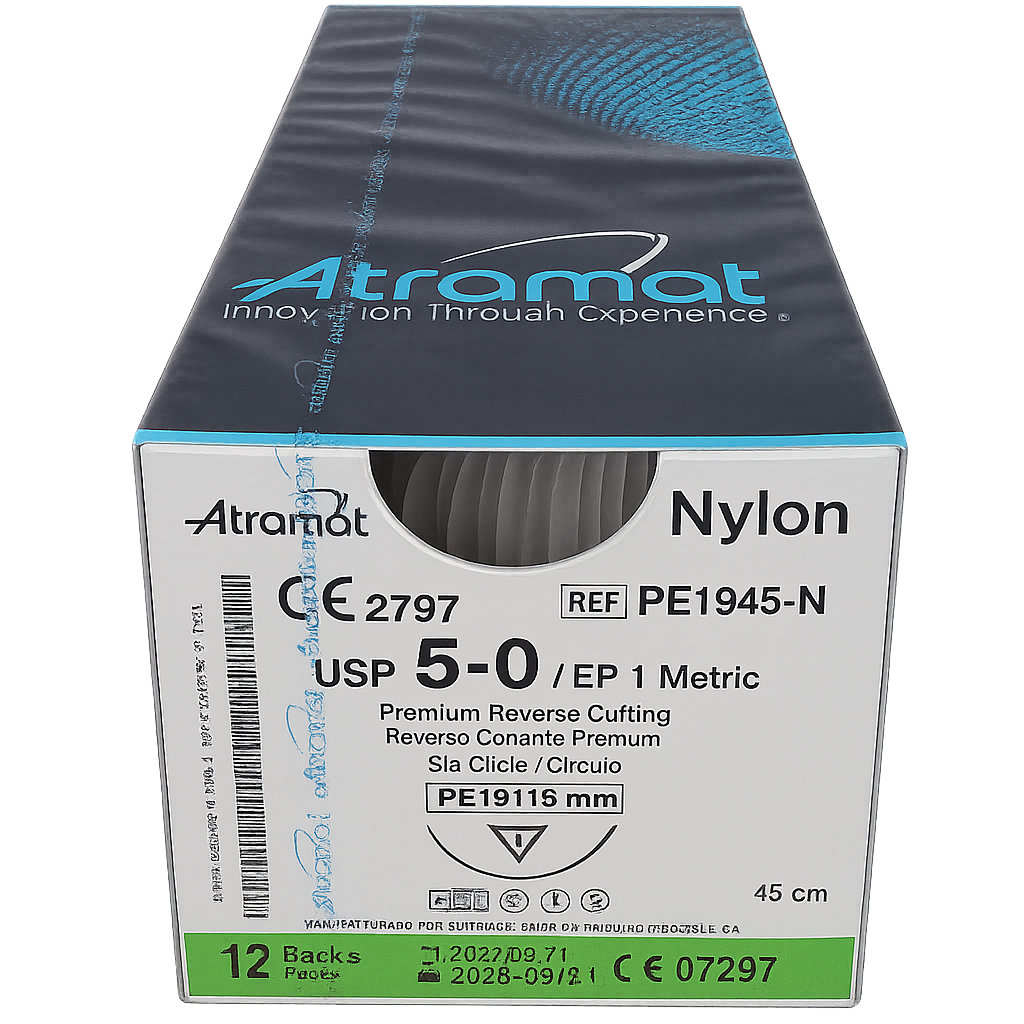 Suturas de nylon Atramat 5-0pe1945-n